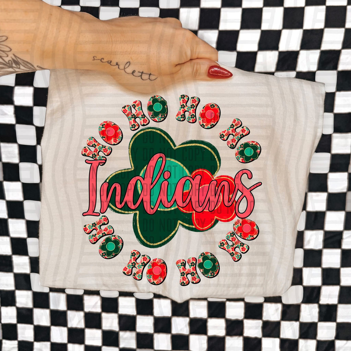 Indians Ho Ho Ho Floral (Caplinger) DTF Transfers