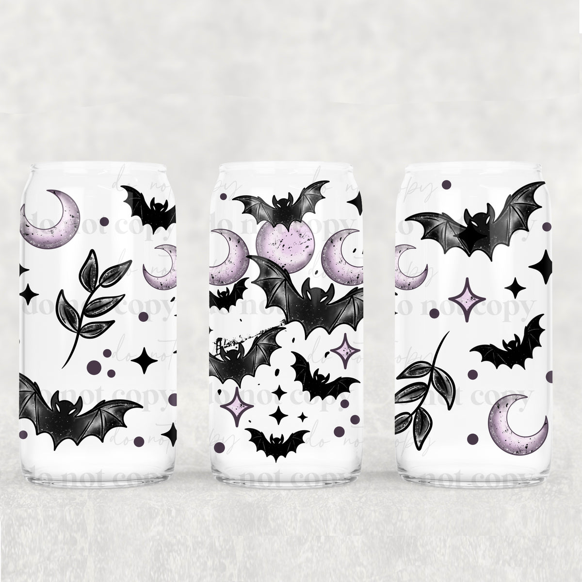 2391 bats with purple moons (CSC) UV DTF WRAP