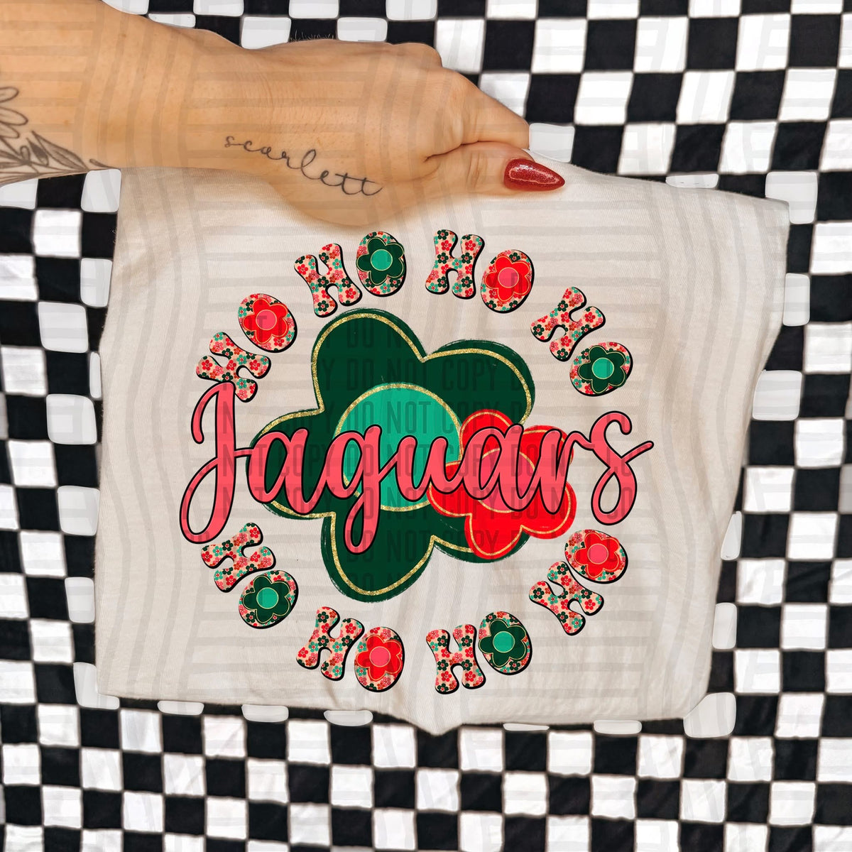 Jaguars Ho Ho Ho Floral (Caplinger) DTF Transfers