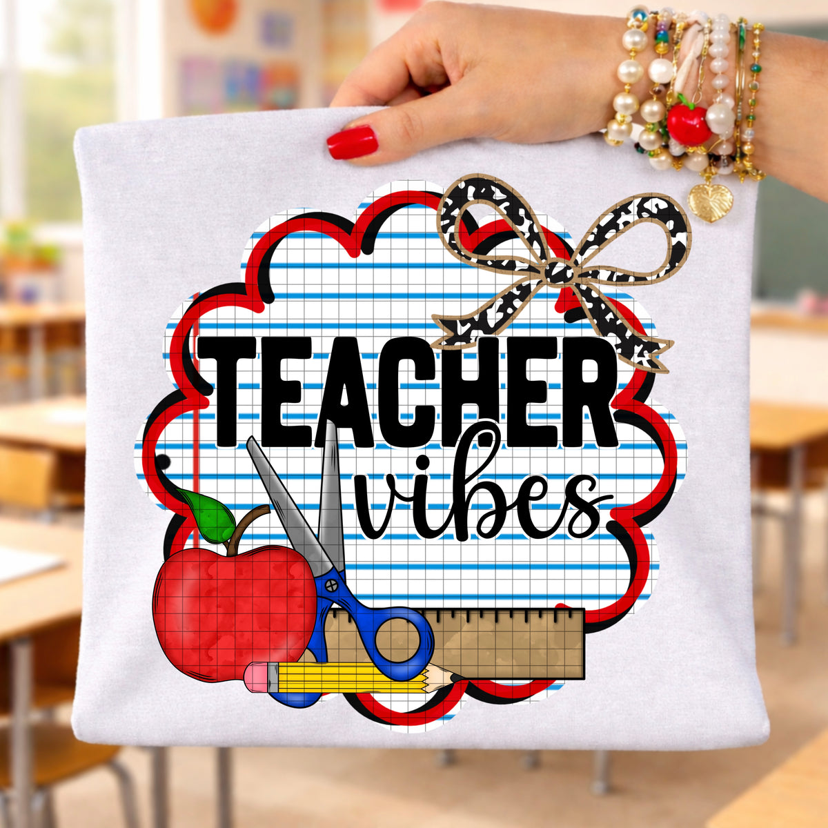 Teacher vibes (DD) DTF transfer