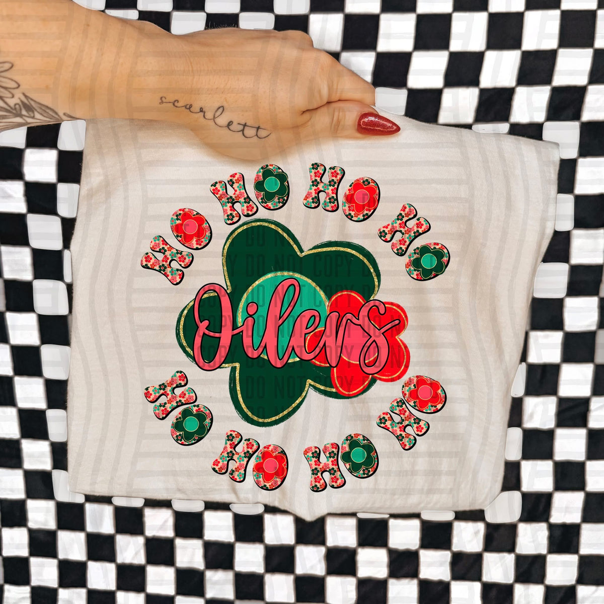 Oilers Ho Ho Ho Floral (Caplinger) DTF Transfers