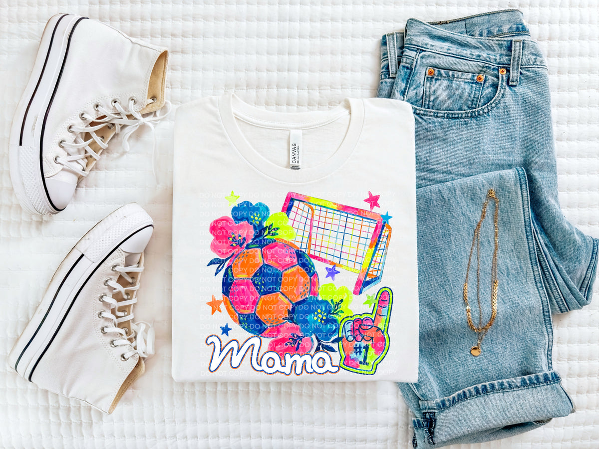 Soccer mama NEON florals (SCG) DTF