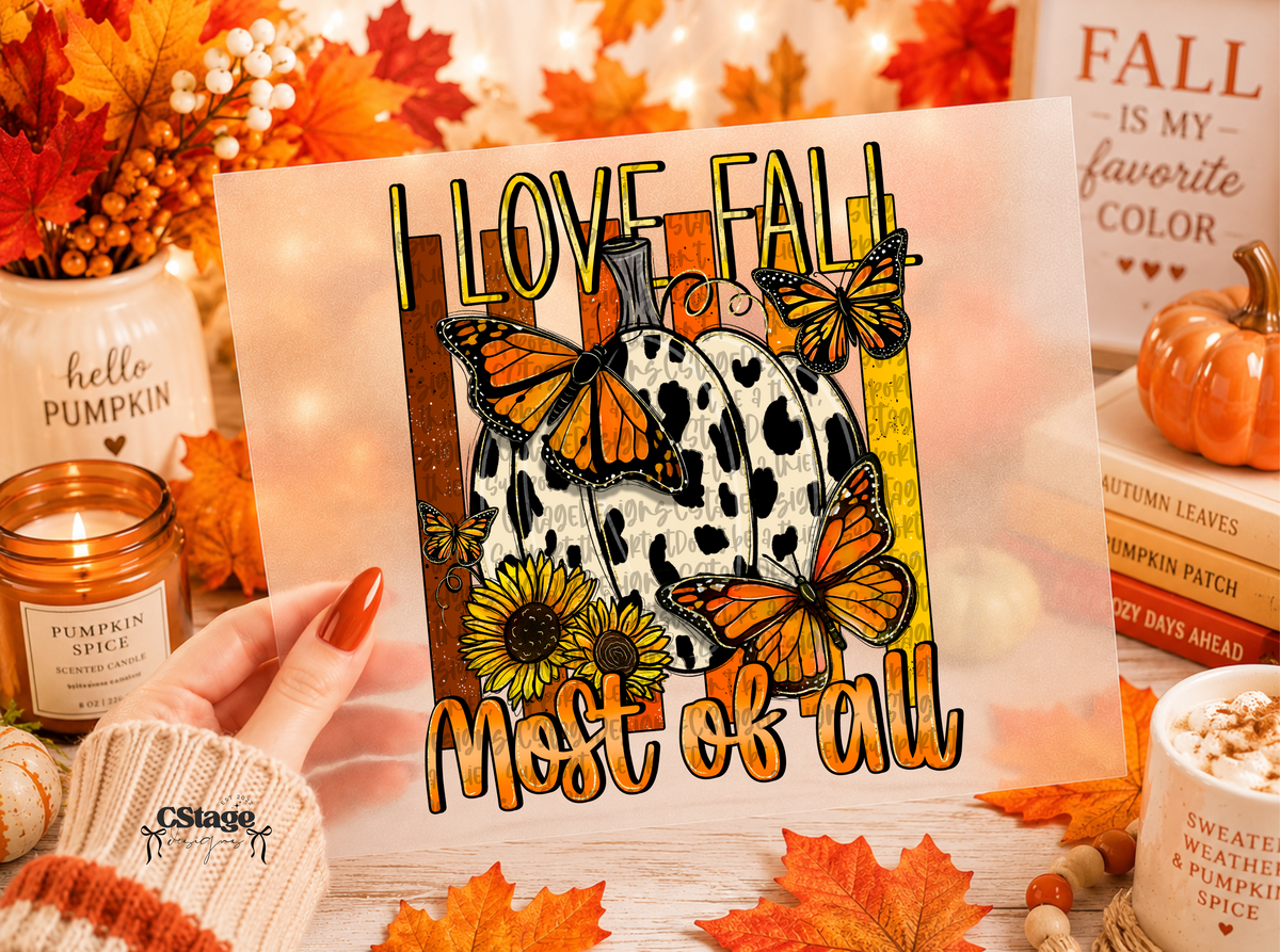 i love fall most of all cow pumpkin 2416 (mystery monday) DTF transfer