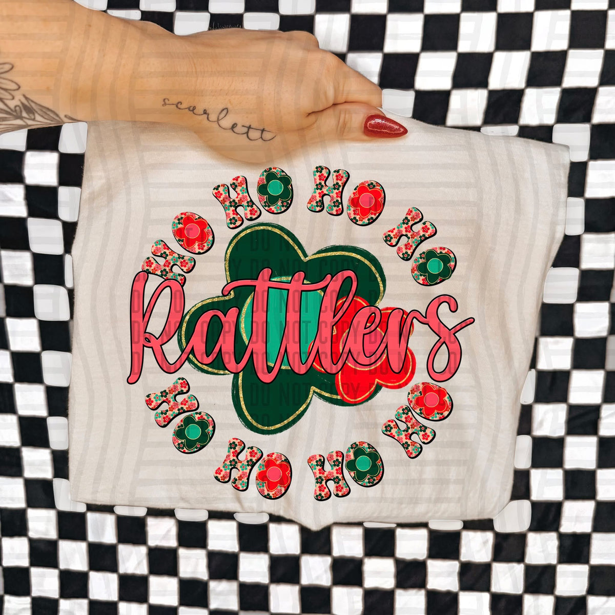 Rattlers Ho Ho Ho Floral (Caplinger) DTF Transfers