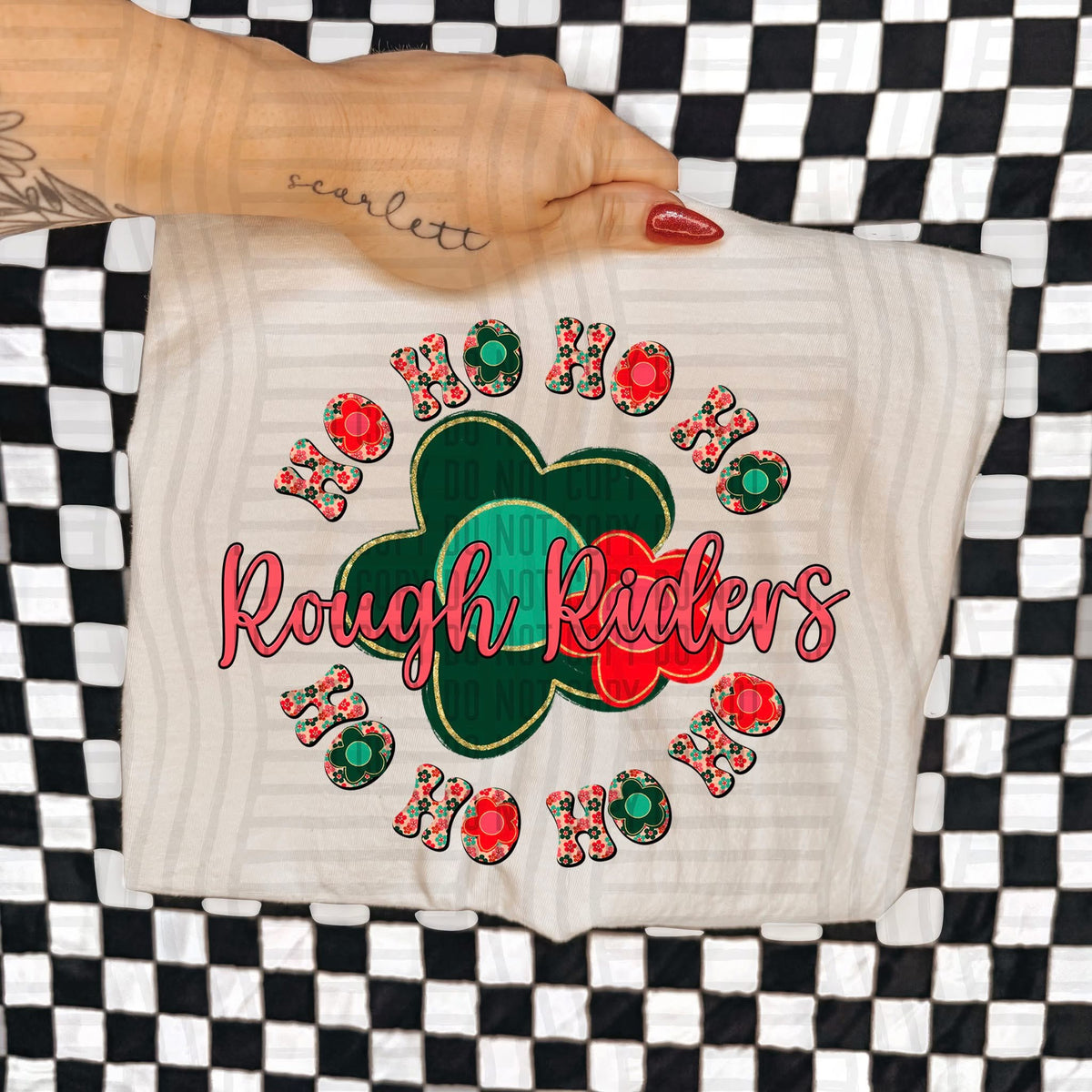 Rough Riders Ho Ho Ho Floral (Caplinger) DTF Transfers