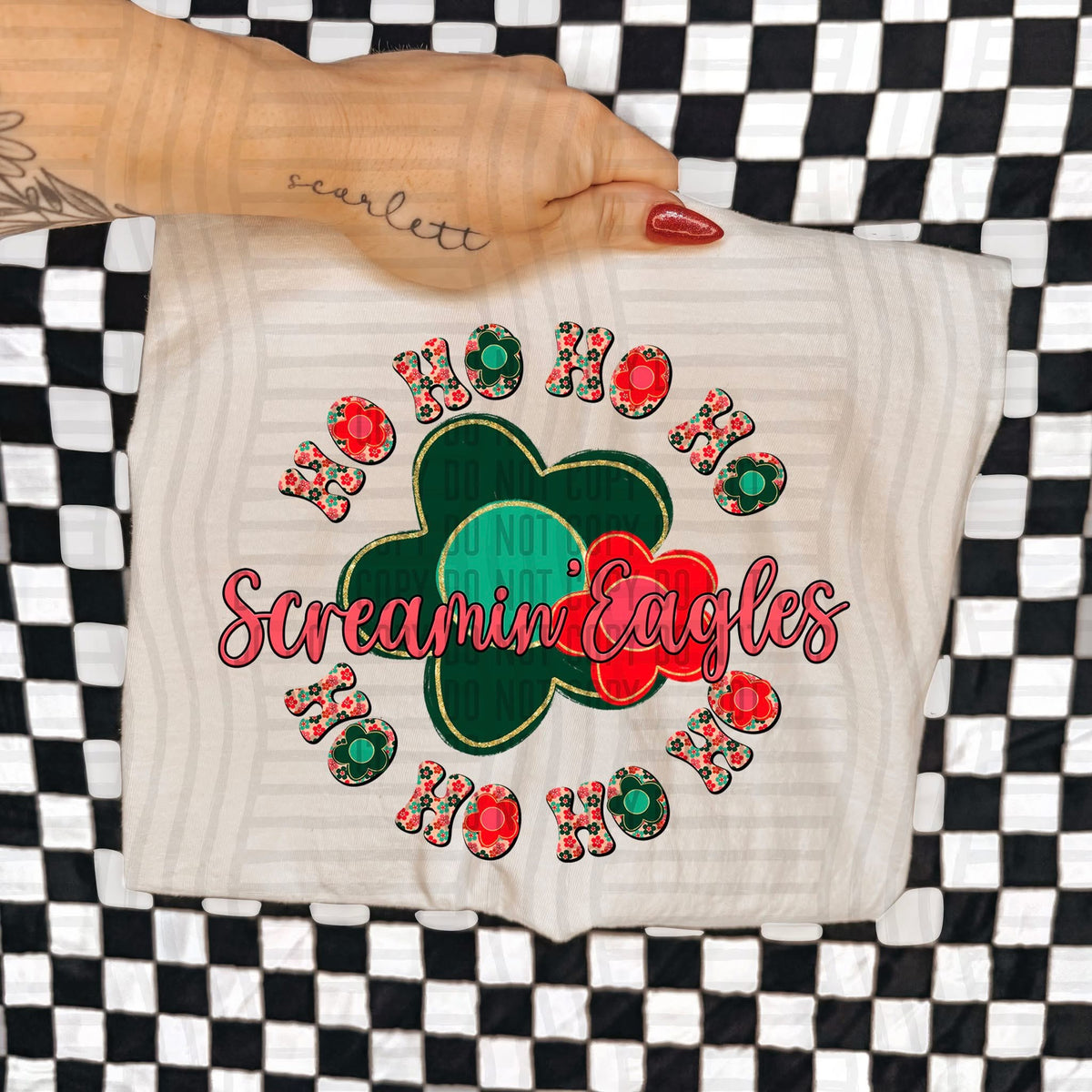 Screaming' Eagles Ho Ho Ho Floral (Caplinger) DTF Transfers