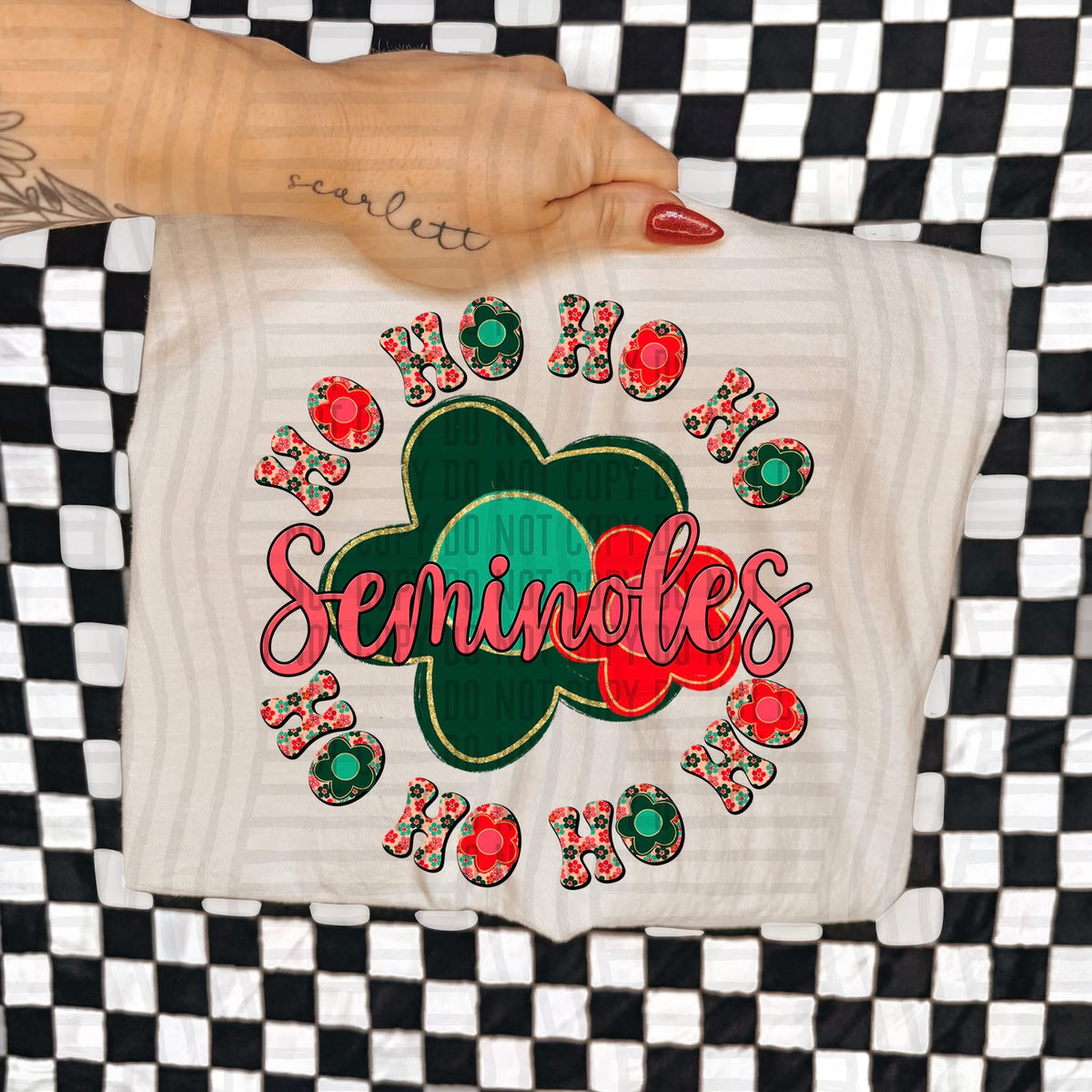 Seminoles Ho Ho Ho Floral (Caplinger) DTF Transfers