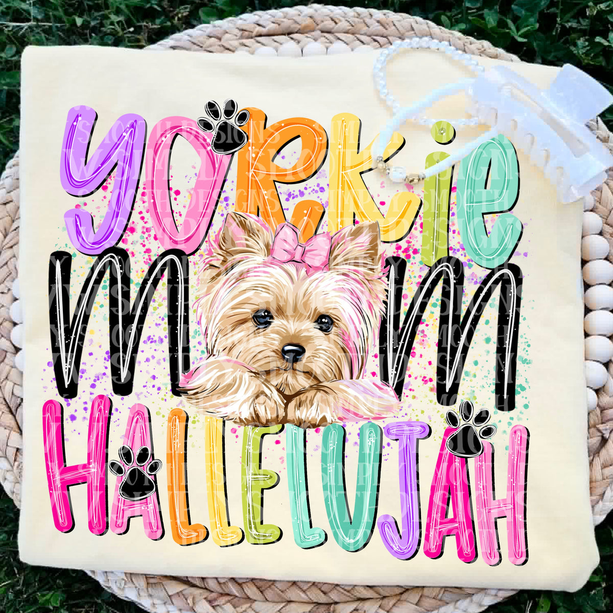 Yorkie Mom hallelujah sdd dtf transfer