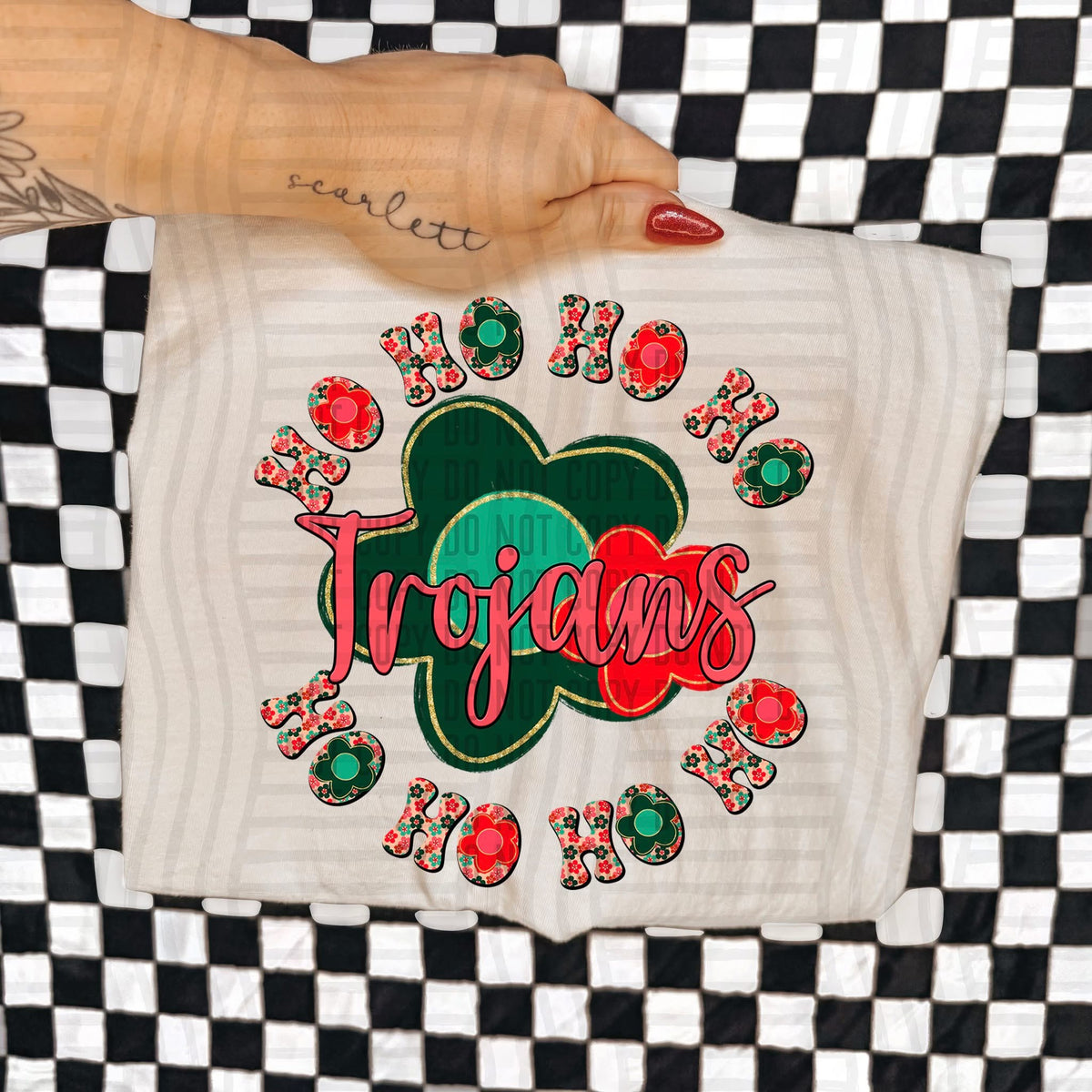 Trojans Ho Ho Ho Floral (Caplinger) DTF Transfers