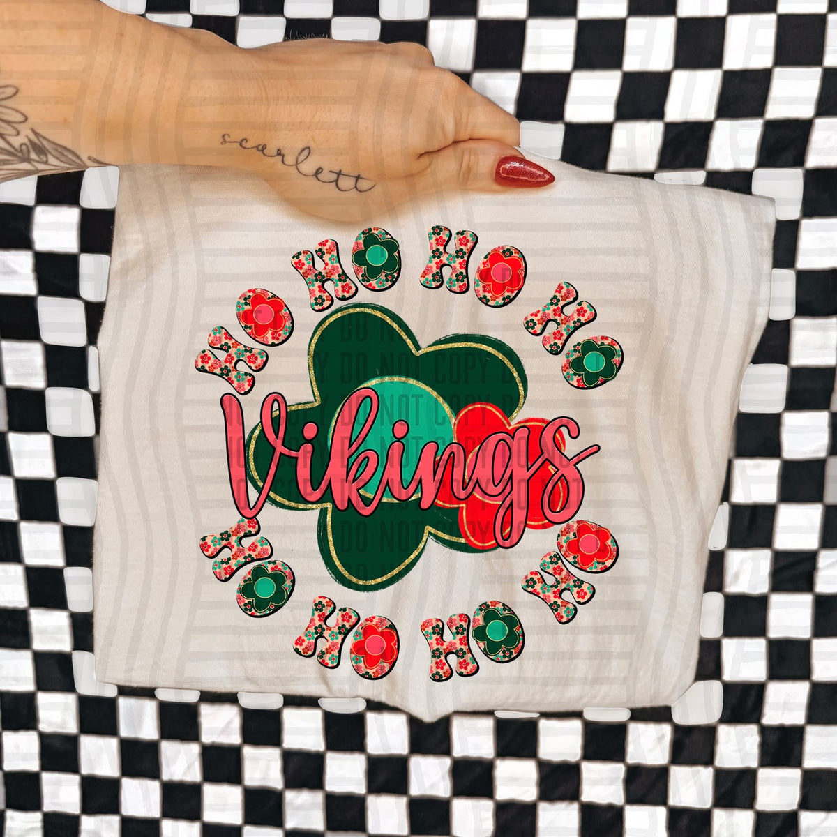 Vikings Ho Ho Ho Floral (Caplinger) DTF Transfers