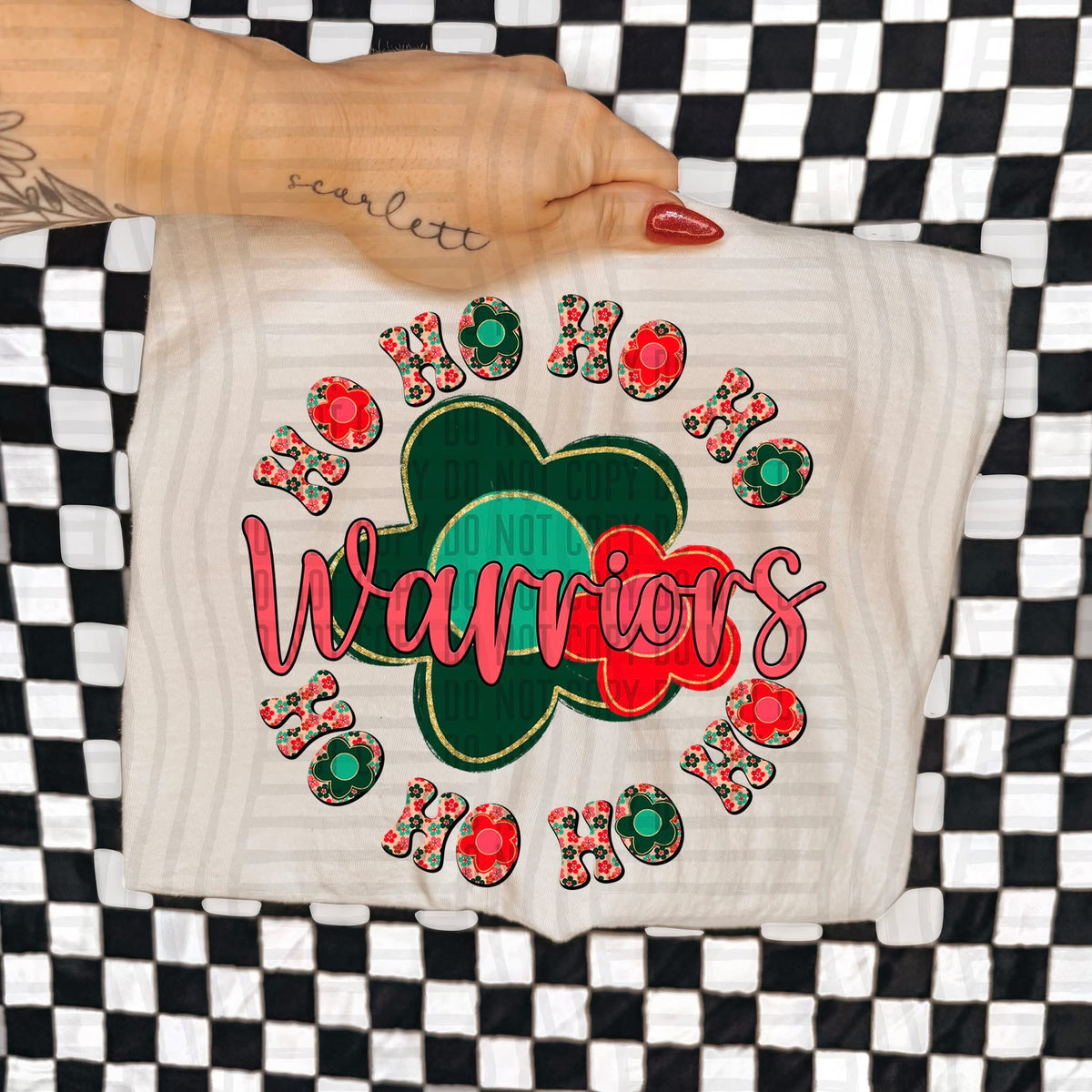 Warriors Ho Ho Ho Floral (Caplinger) DTF Transfers