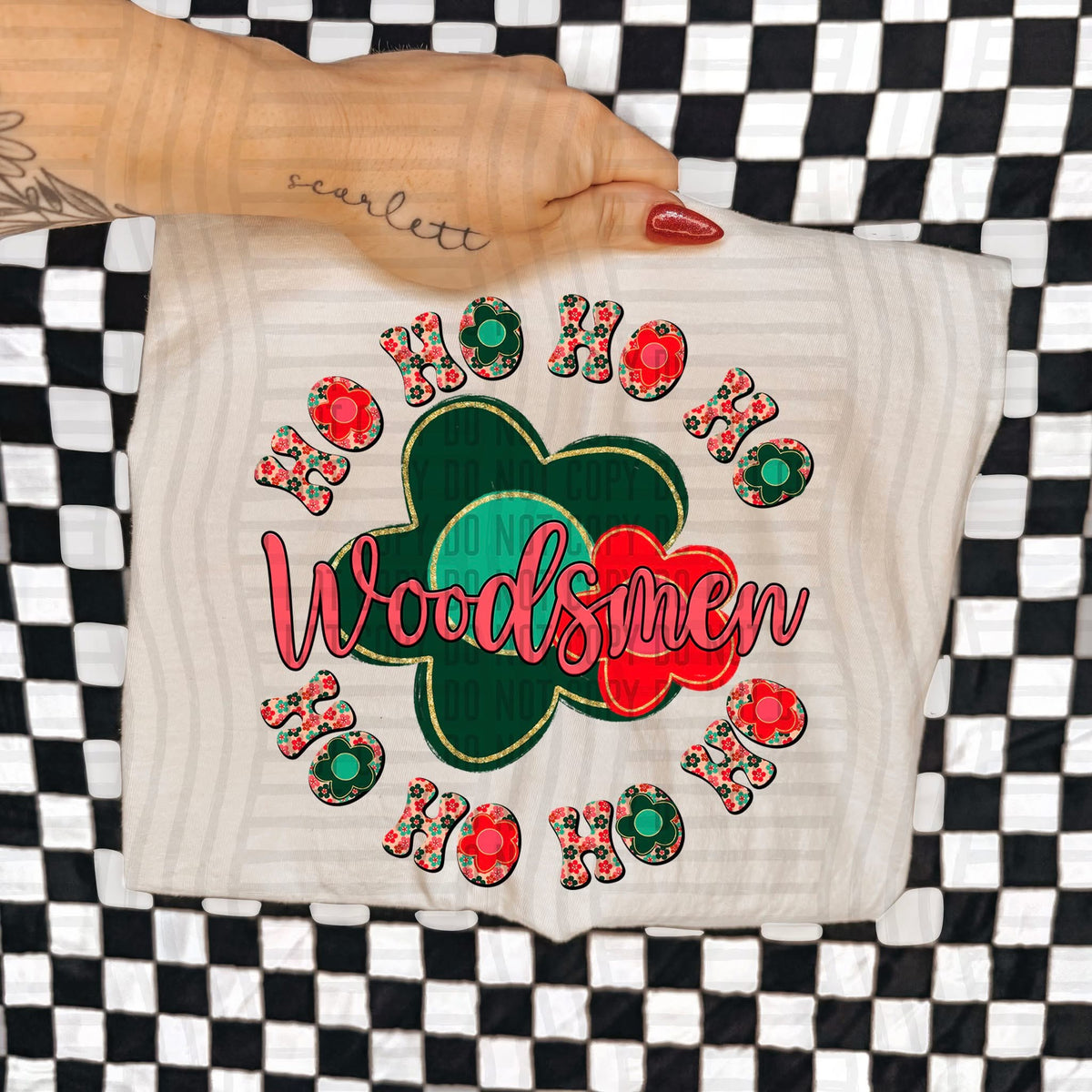 Woodsmen Ho Ho Ho Floral (Caplinger) DTF Transfers