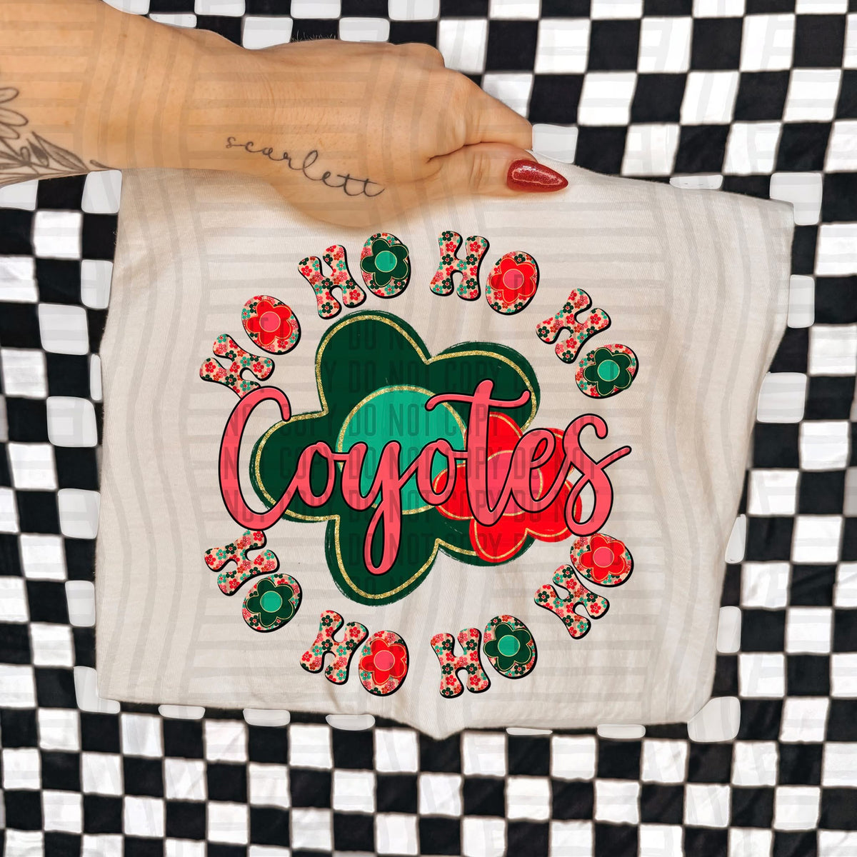 Coyotes Ho Ho Ho Floral (Caplinger) DTF Transfers