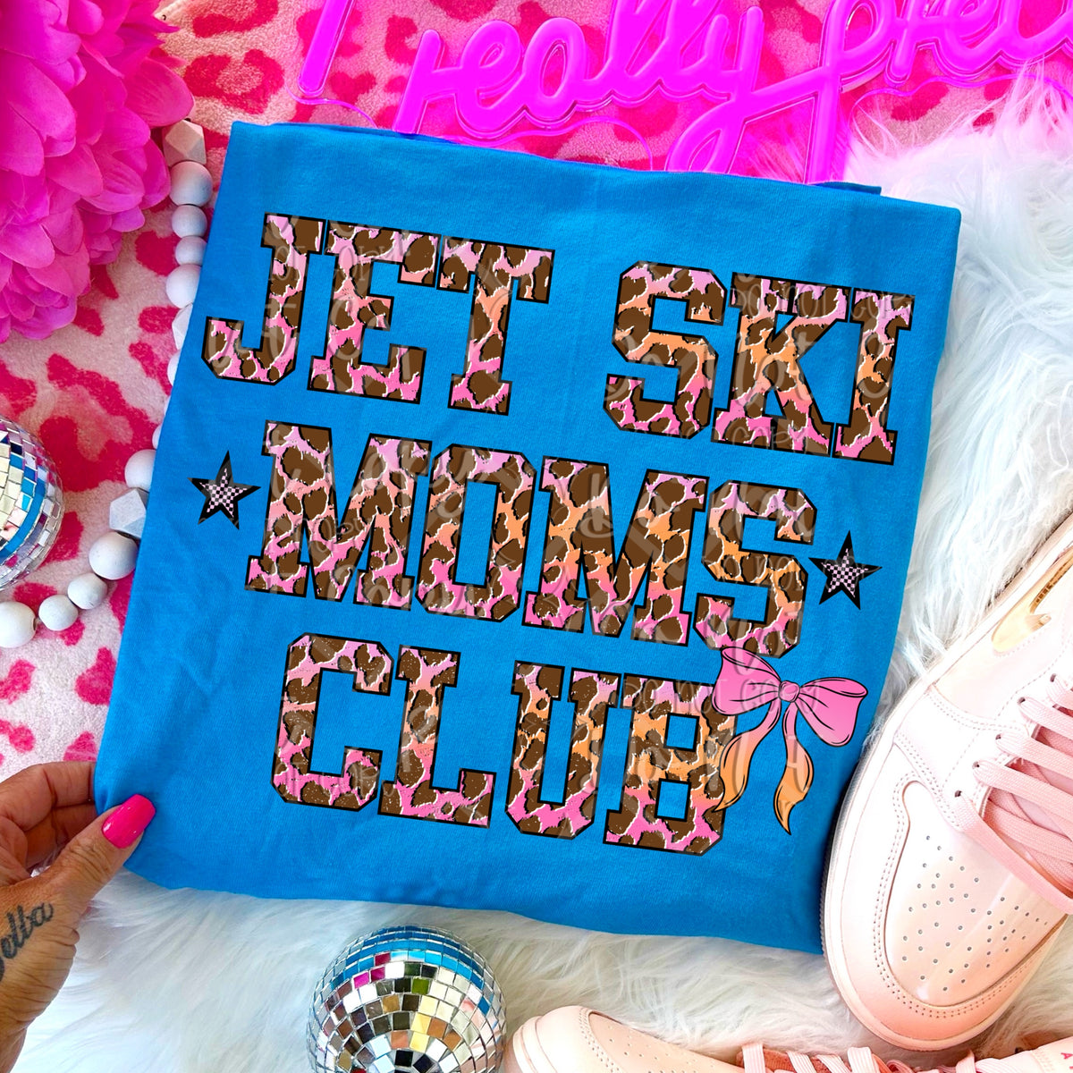 Leopard Jet Ski Mom's Club (Virgo) DTF transfer