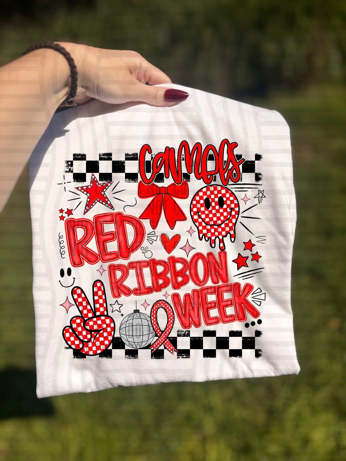 Camels Checker Red Ribbon Week (Caplinger) DTF Transfers