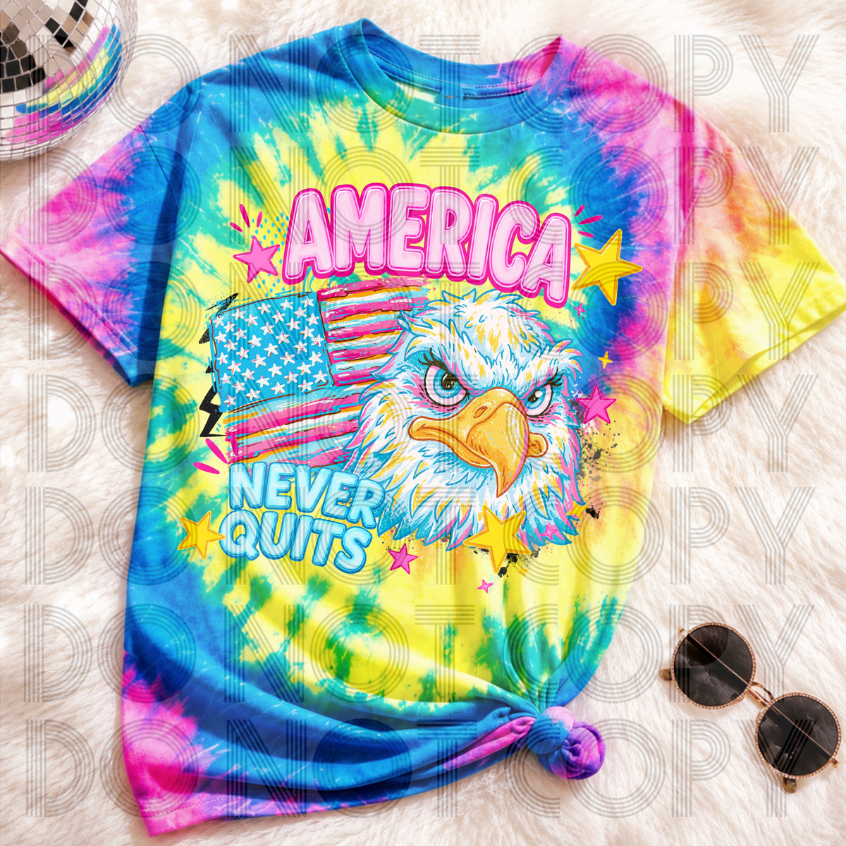America never quit eagle (Renewed) DTF Transfer