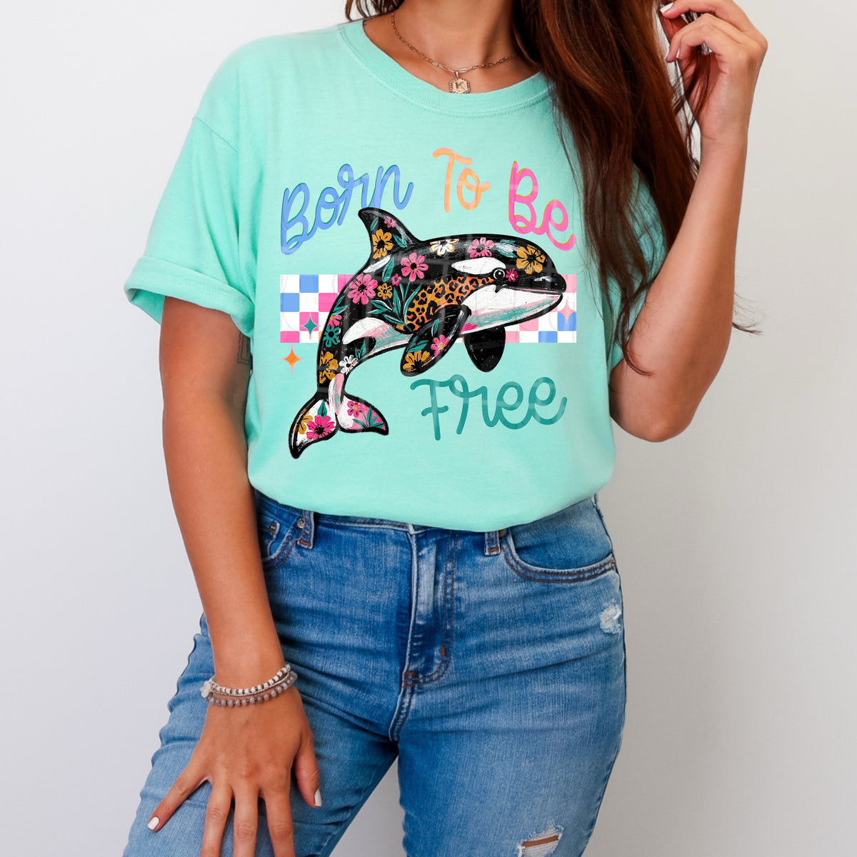Born to be free orca (Virgo) DTF Transfer
