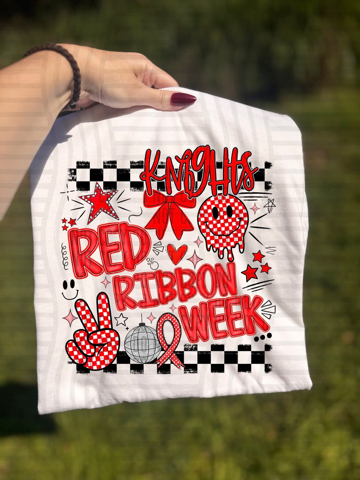 Knights Checker Red Ribbon Week (Caplinger) DTF Transfers