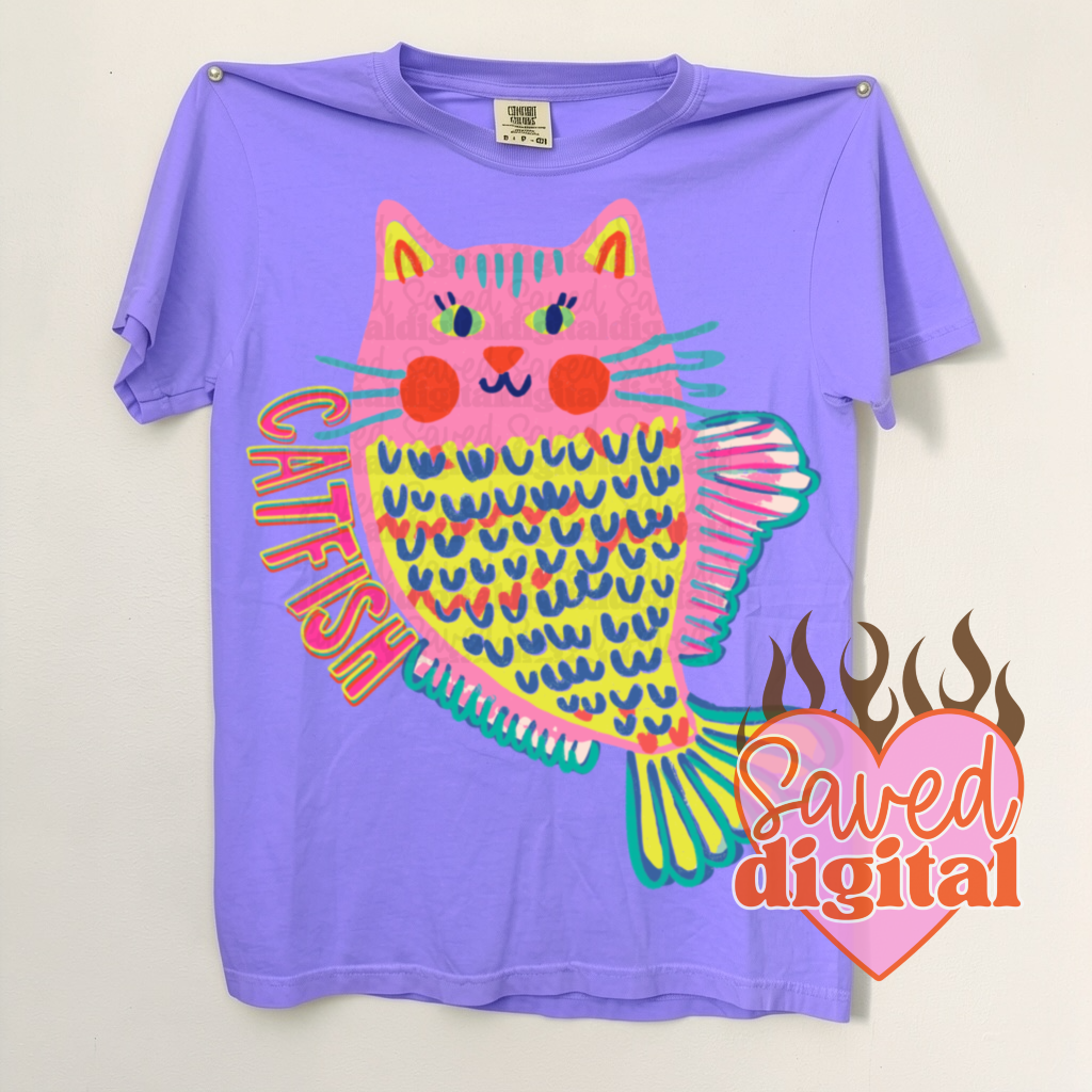 Catfish abstract (Saved) DTF Transfer