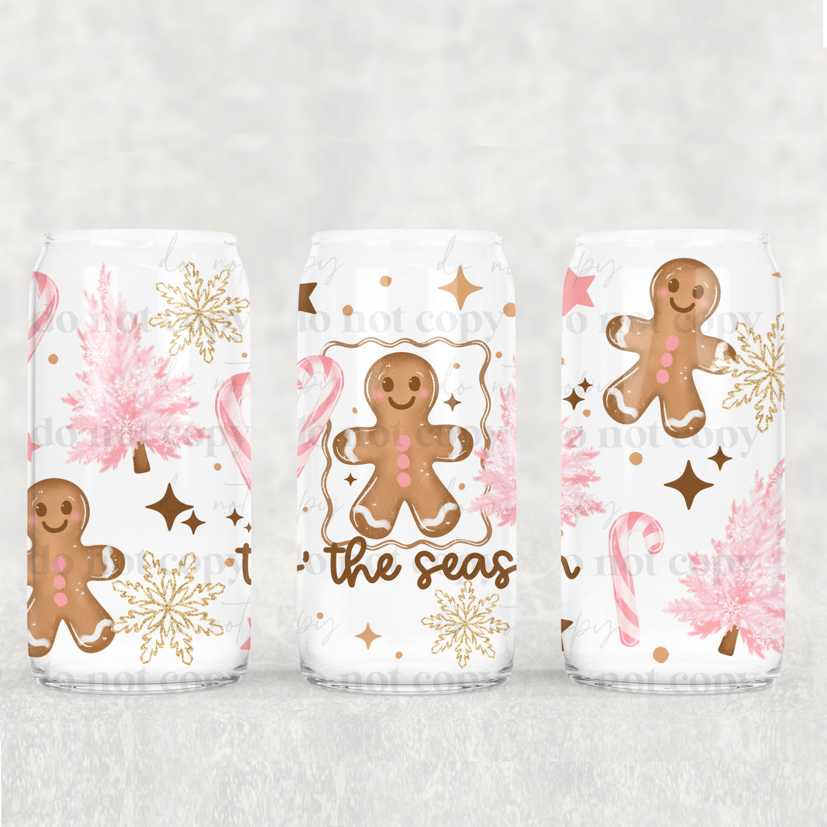 2543 tis the season gingerbread pink frame (CSC) UV DTF WRAP