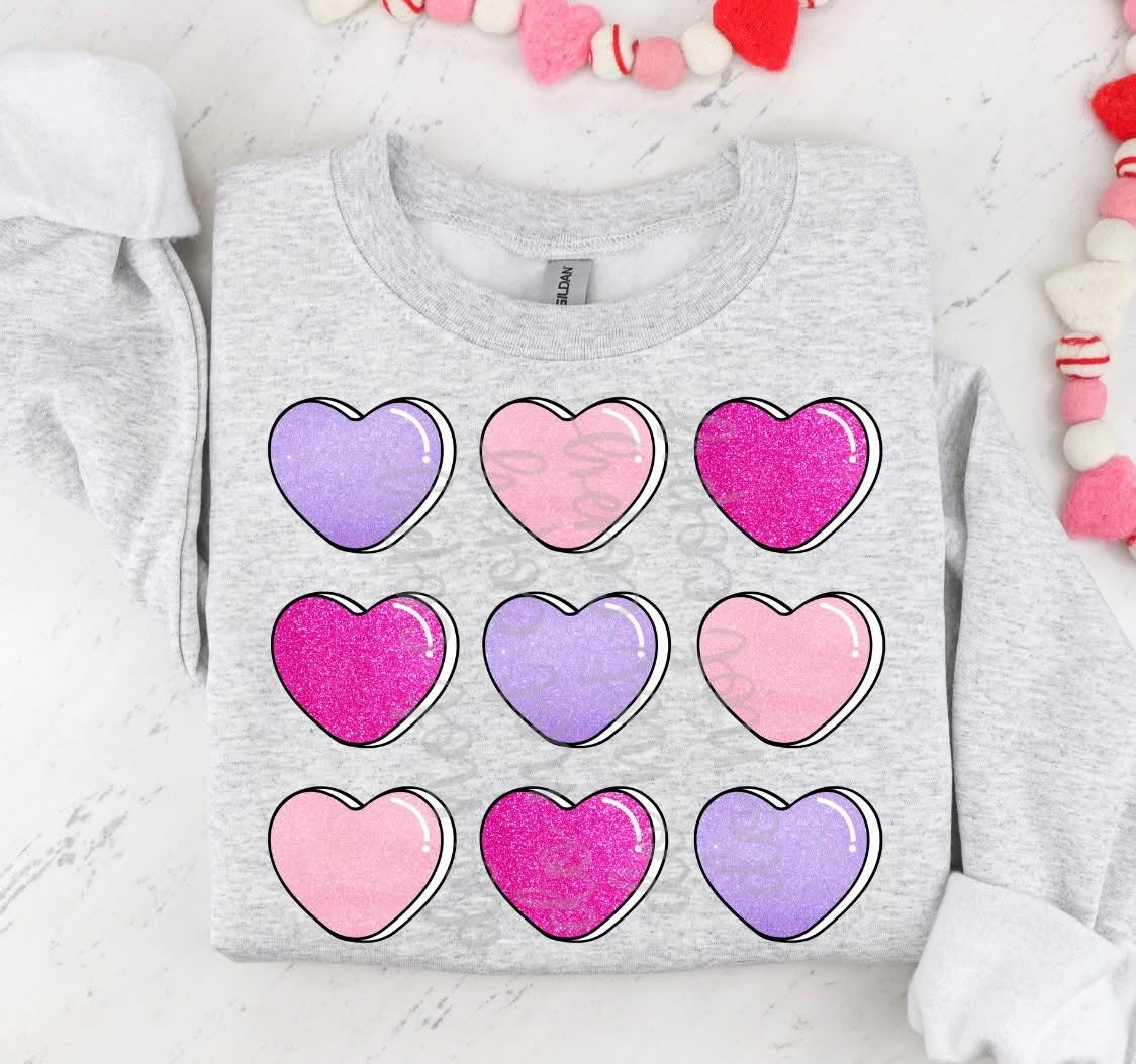 Faux Glitter Hearts (Parkers) 78561 DTF Transfer