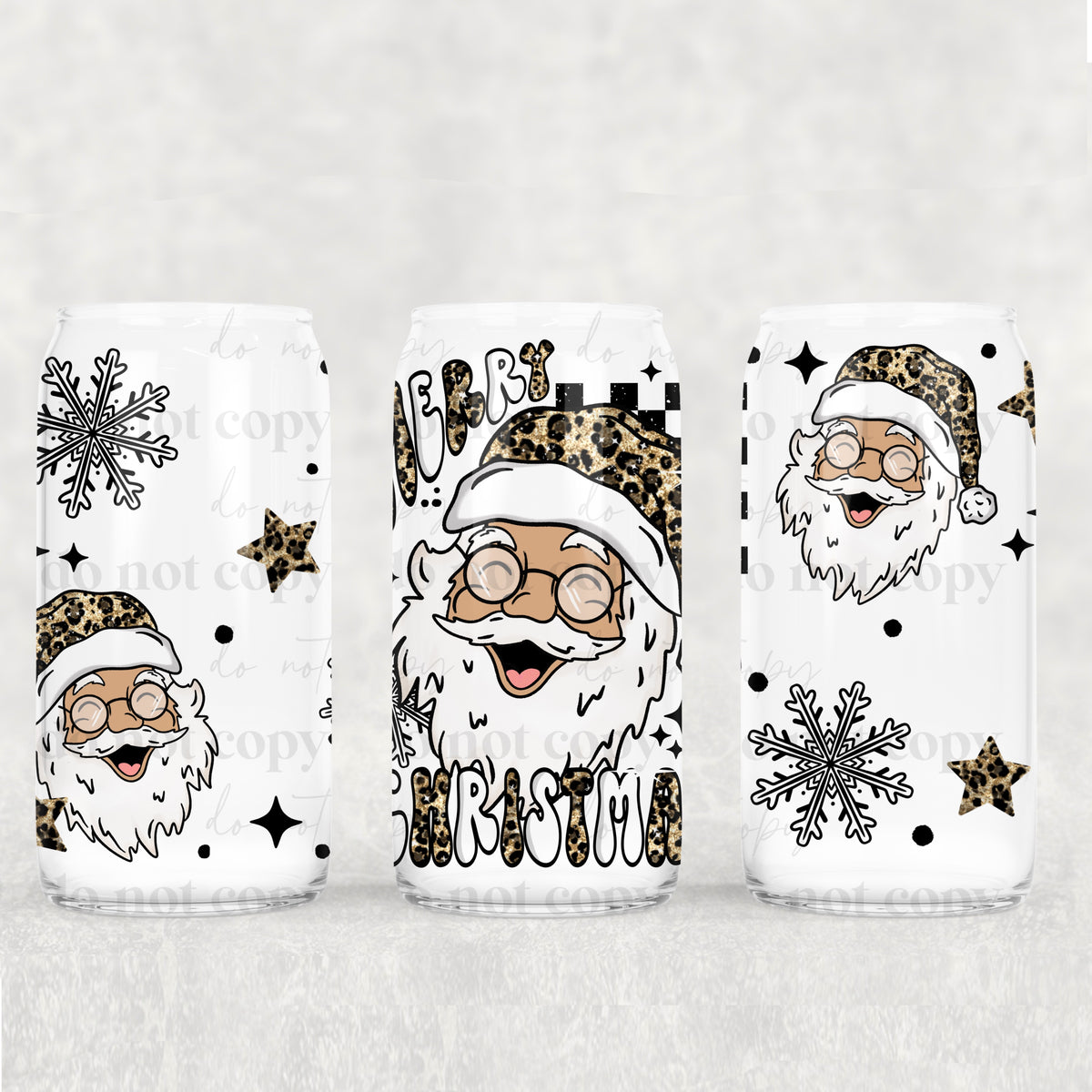 2544 merry christmas cheetah print (CSC) UV DTF WRAP