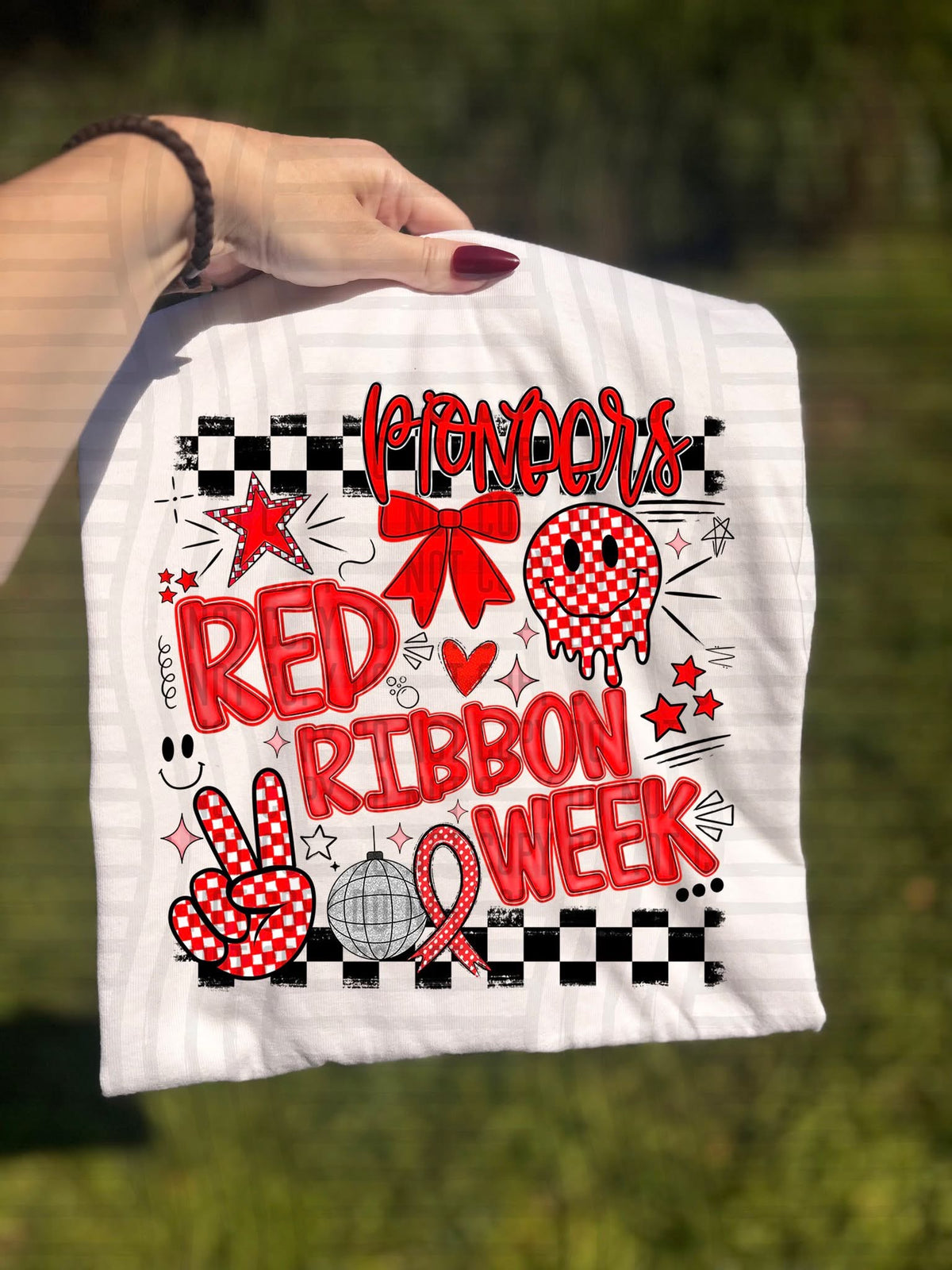Pioneers Checker Red Ribbon Week (Caplinger) DTF Transfers