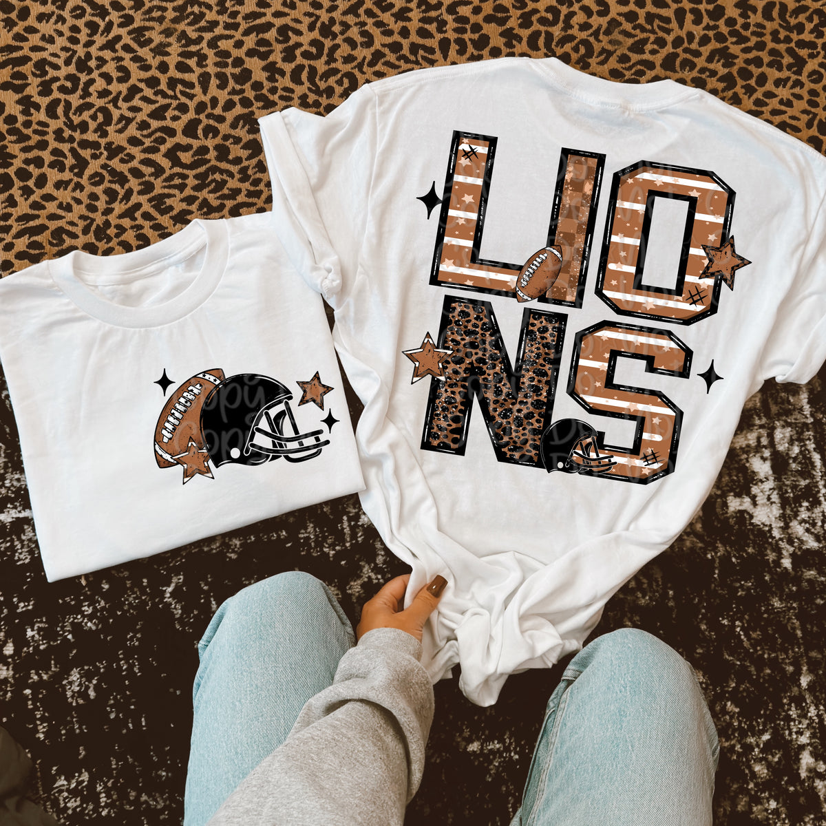 Lions Football Mascot BACK (Virgo) 109627 DTF transfer