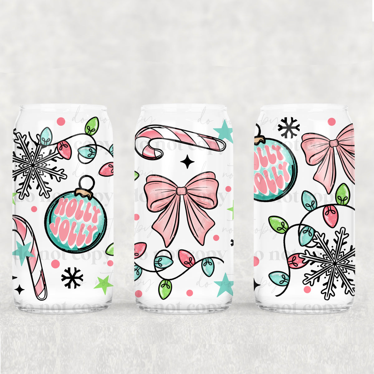 2557holly jolly ornament (CSC) UV DTF WRAP