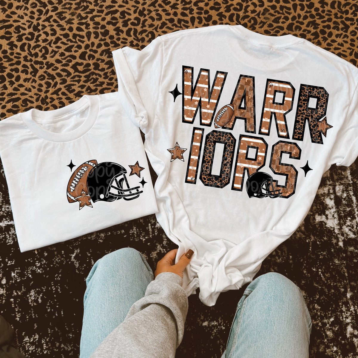 Warriors Football Mascot BACK (Virgo) 109635 DTF transfer