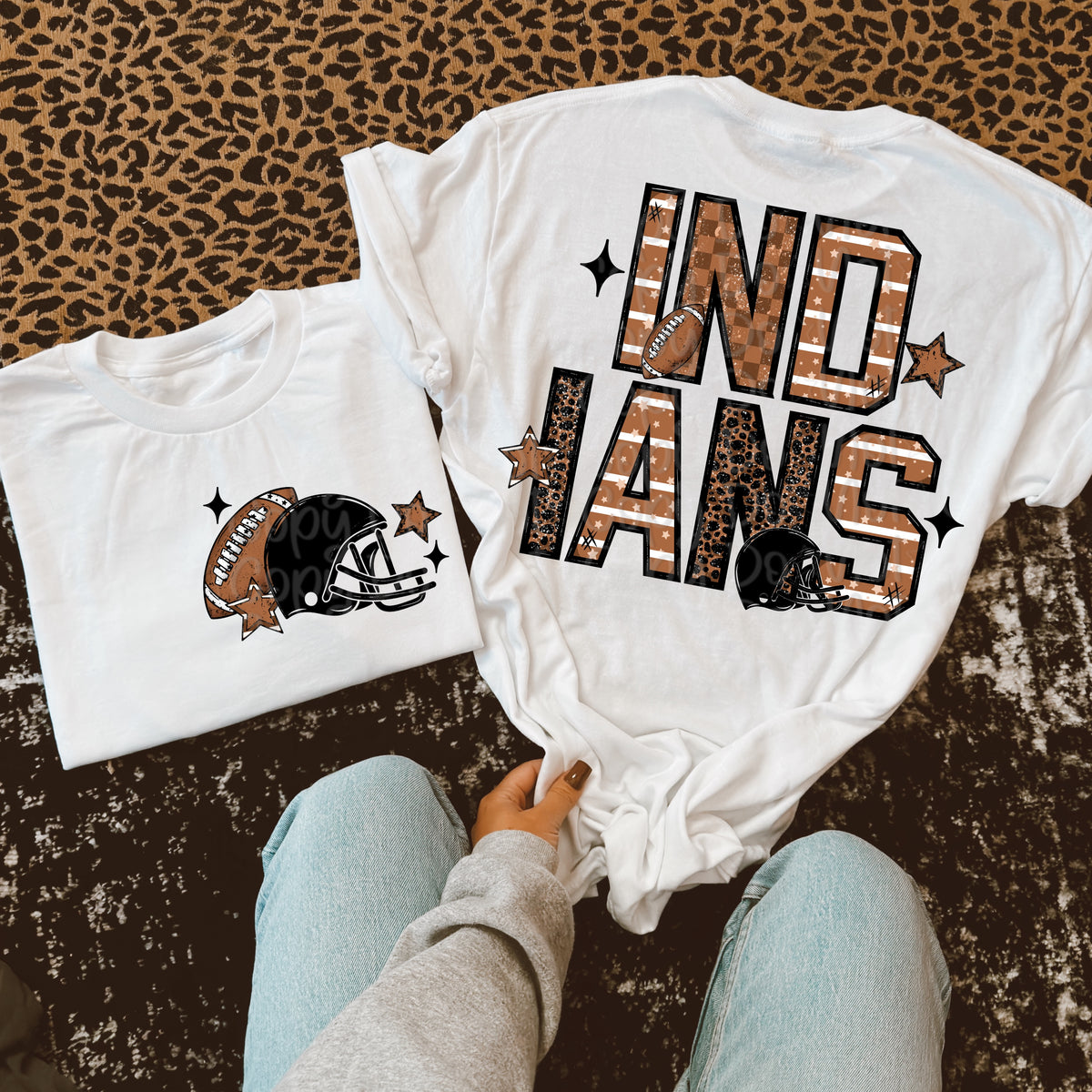 Indians Football Mascot BACK (Virgo) 109639 DTF transfer