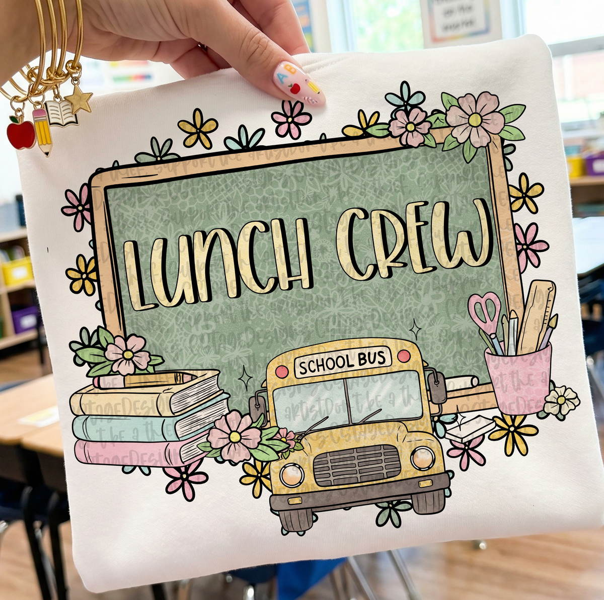 Lunch crew chalkboard (Cstage) DTF Transfer