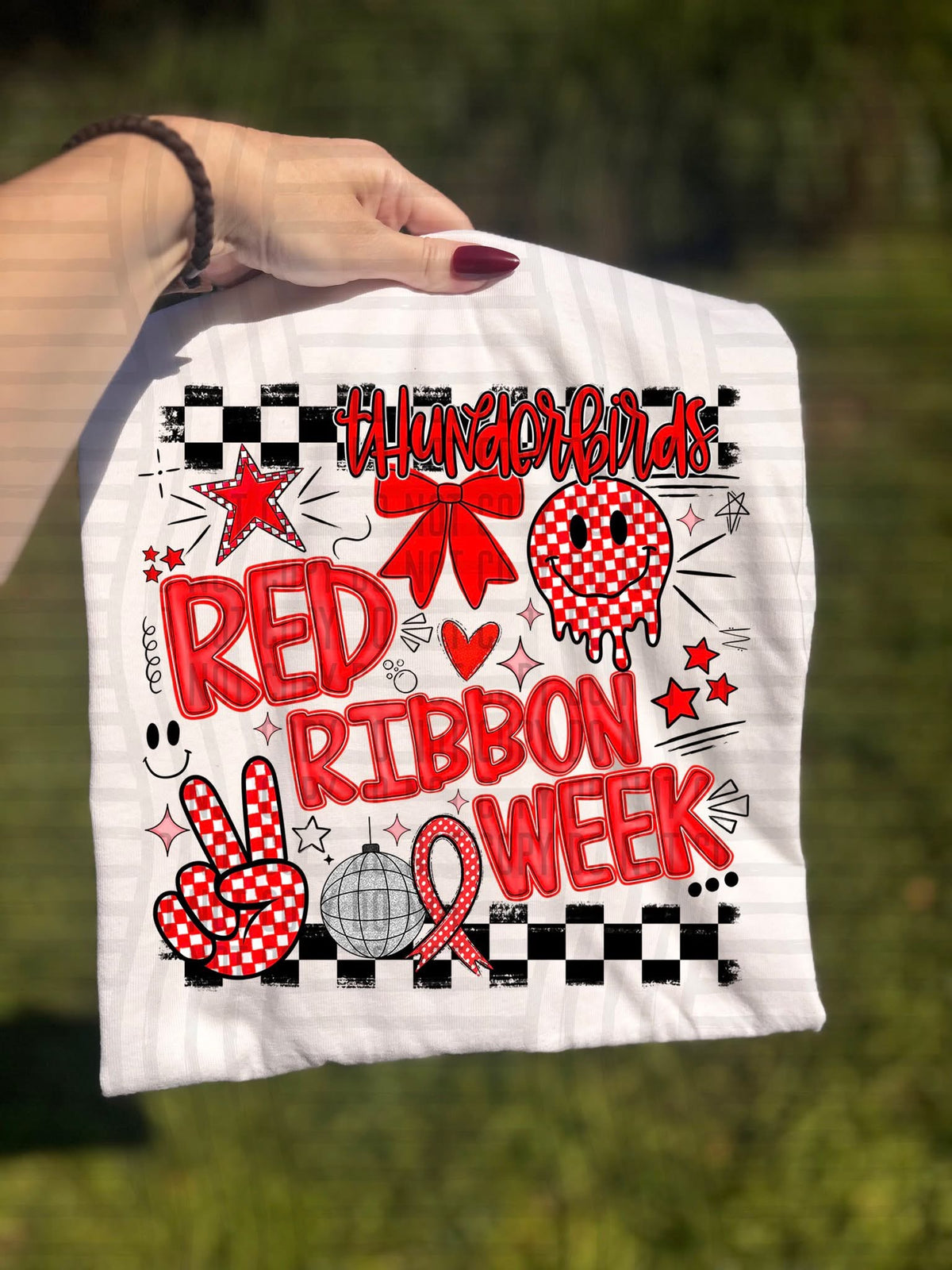 Thunderbirds Checker Red Ribbon Week (Caplinger) DTF Transfers