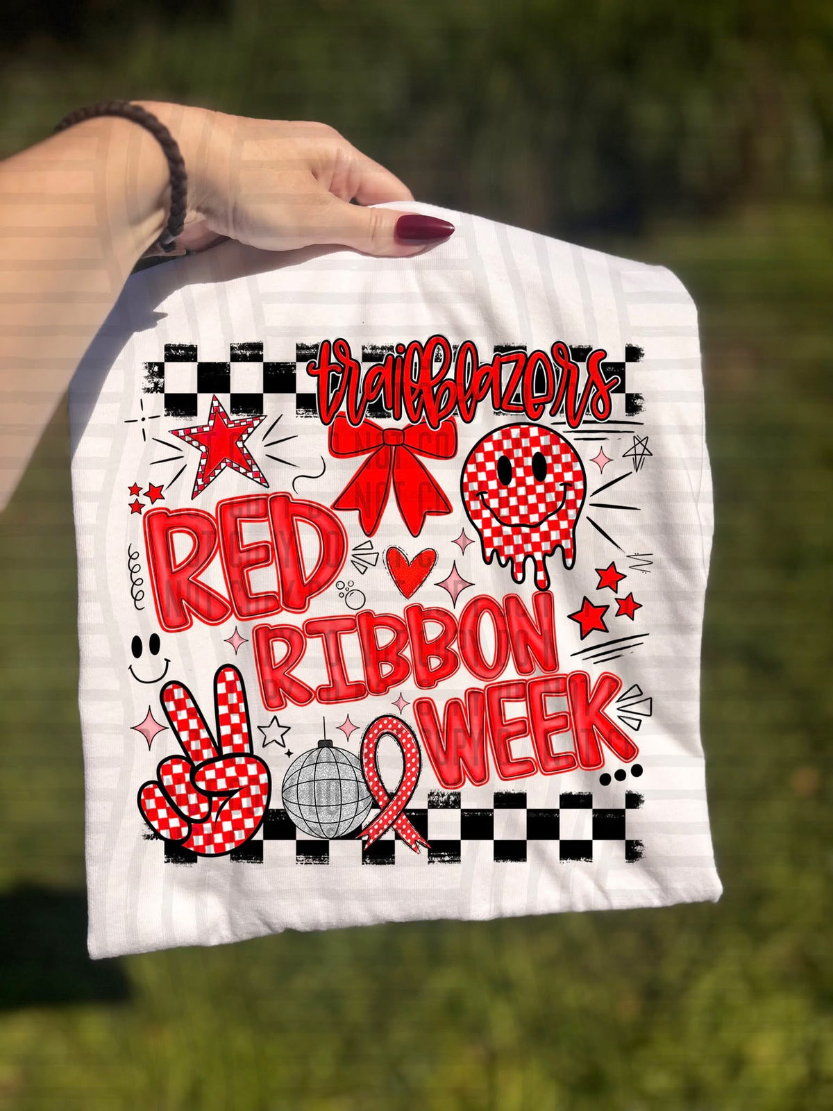 Trailblazers Checker Red Ribbon Week (Caplinger) DTF Transfers