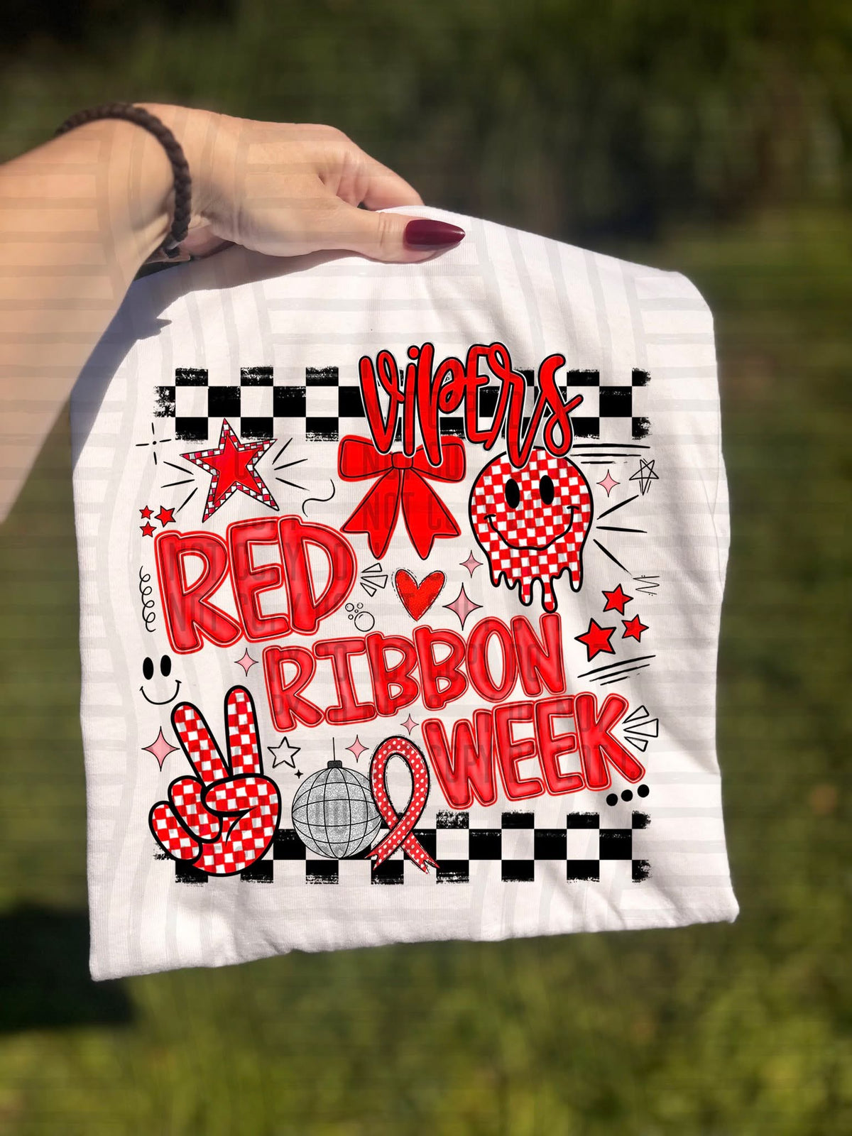 Vipers Checker Red Ribbon Week (Caplinger) DTF Transfers