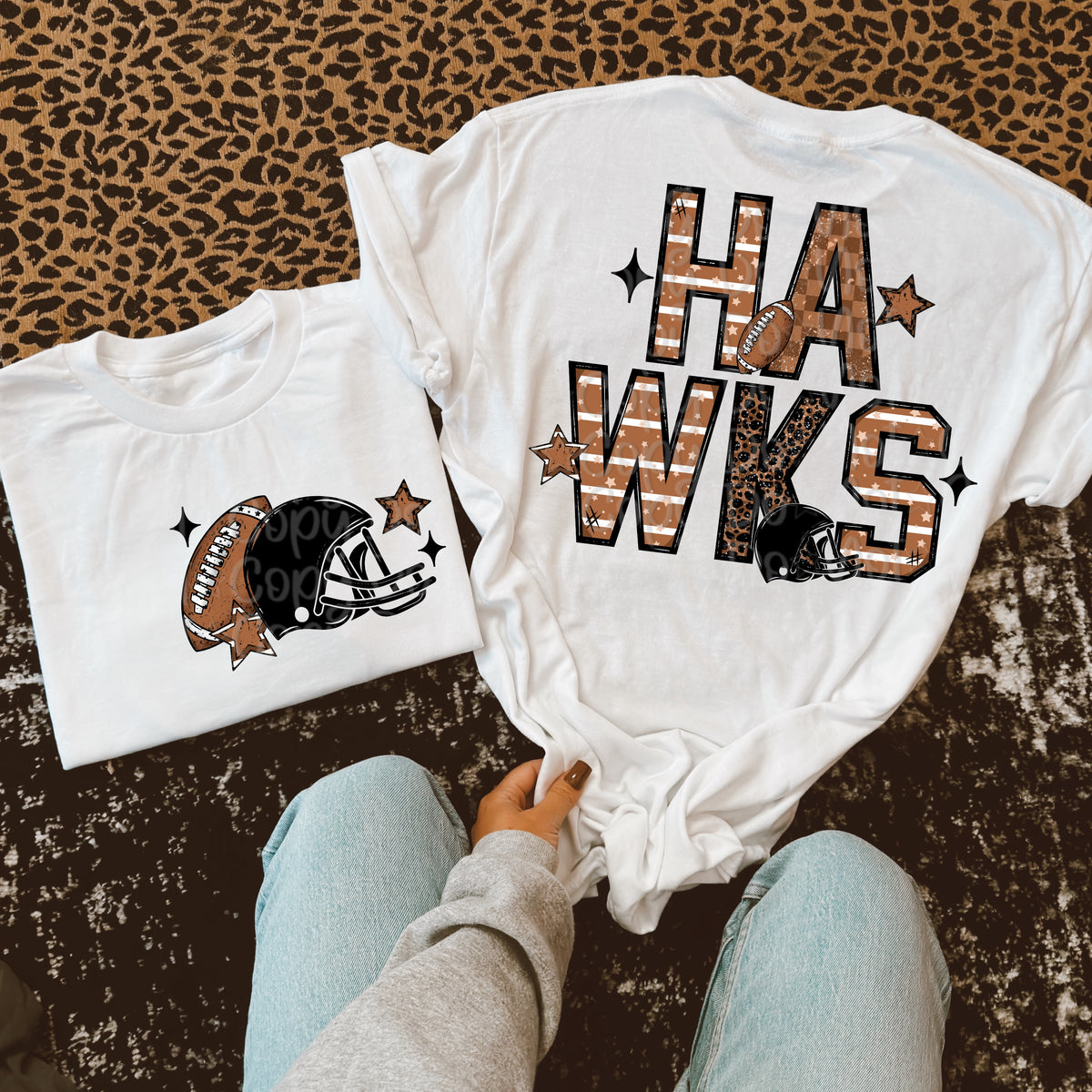 Hawks Football Mascot BACK (Virgo) 109654 DTF transfer