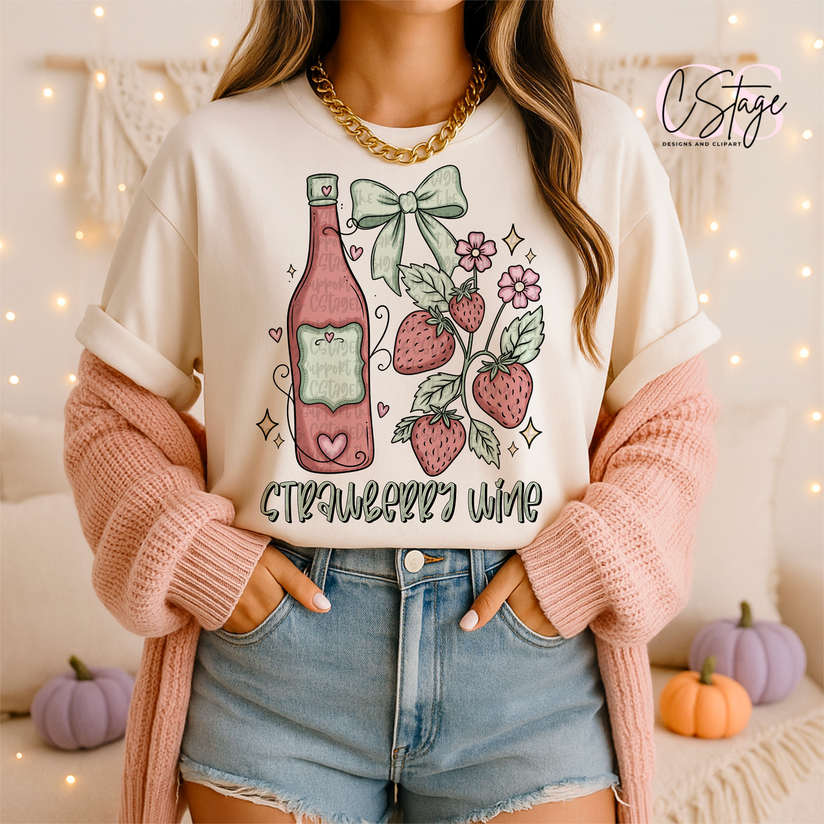 Strawberry wine (Cstage) DTF Transfer