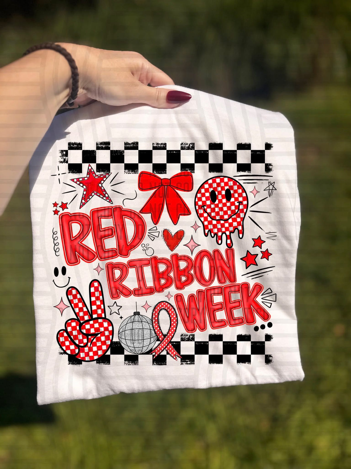 Checker Red Ribbon Week (Caplinger) DTF Transfers