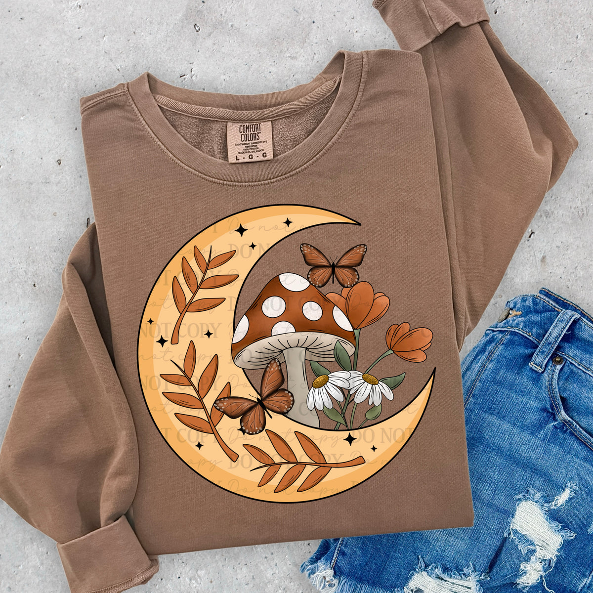 Mushrooms and moon (ABD) 100376 DTF transfer