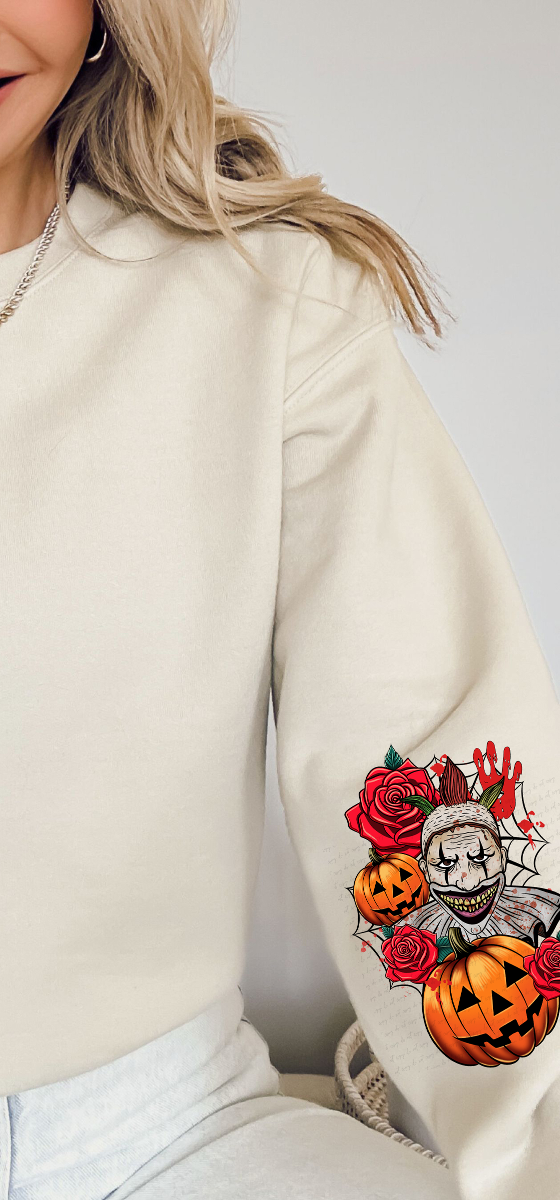 Clown Pumpkin Rose Sleeve Only 117353 DTF transfer