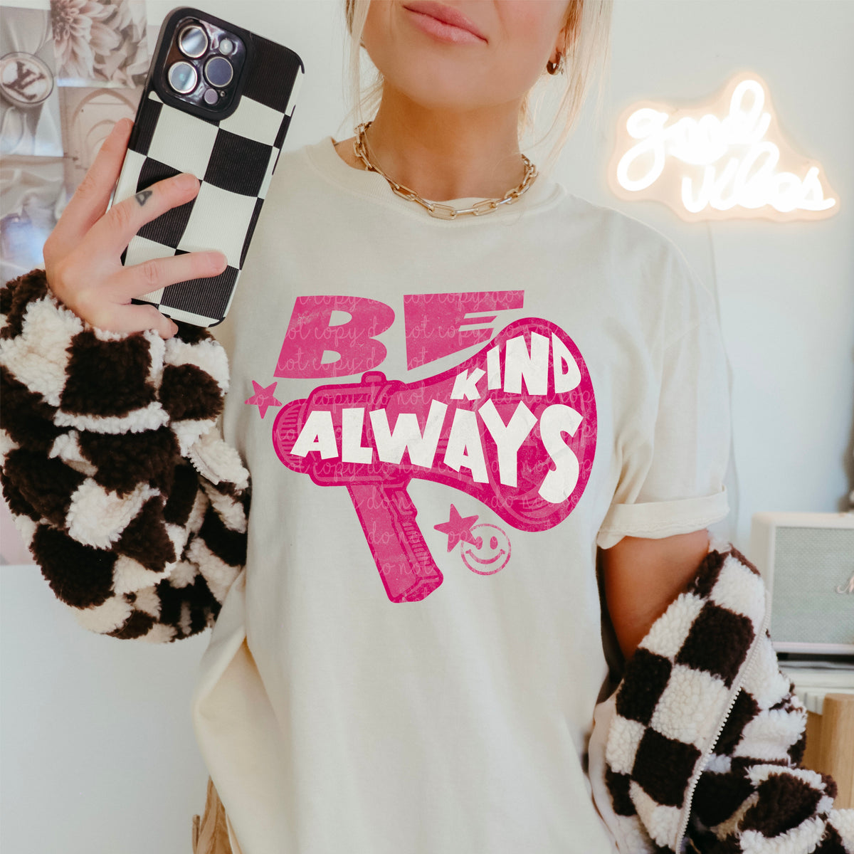 Be kind always PINK  (MMD) DTF transfer