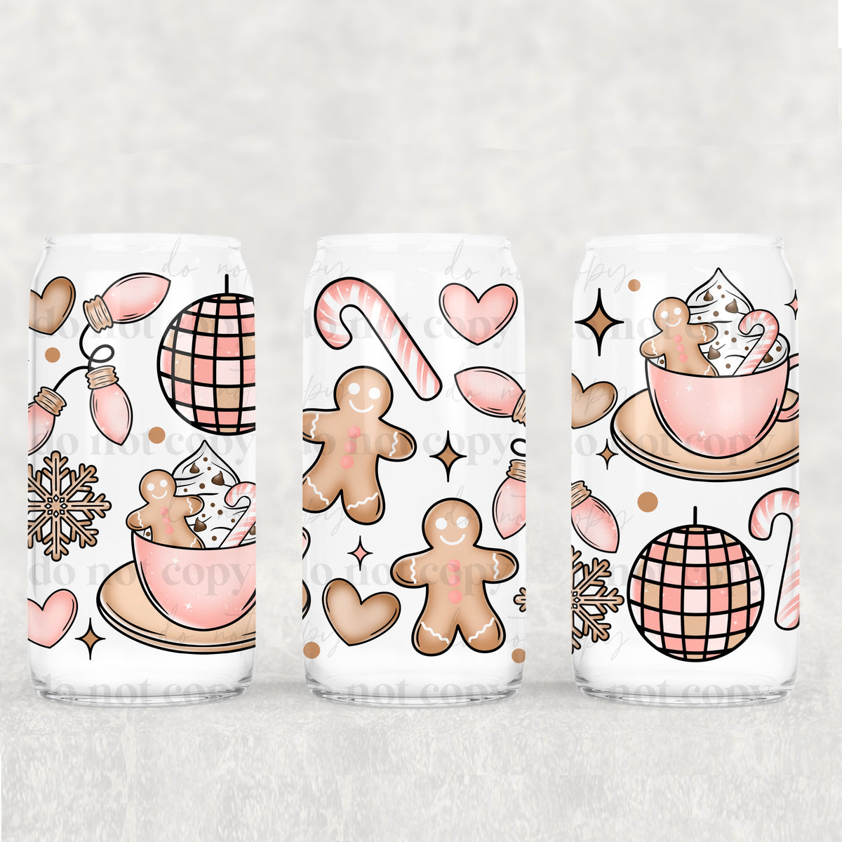 gingerbread disco ball 2718 (CSC) UV DTF WRAP