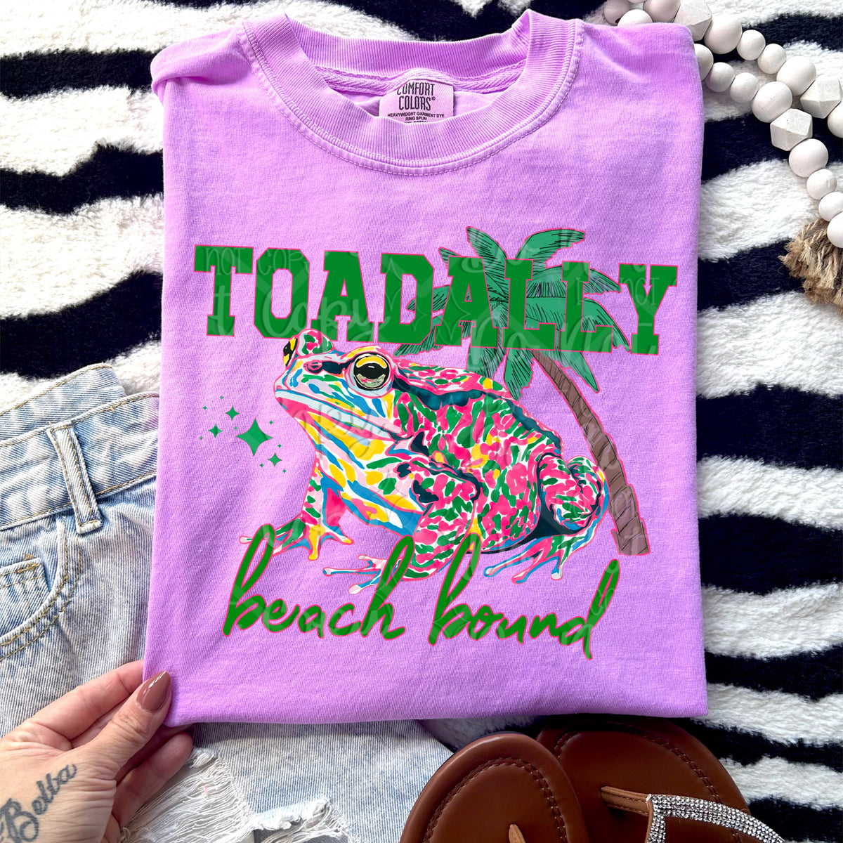 Toadally Beach Bound Frog (VIRGO) DTF transfer