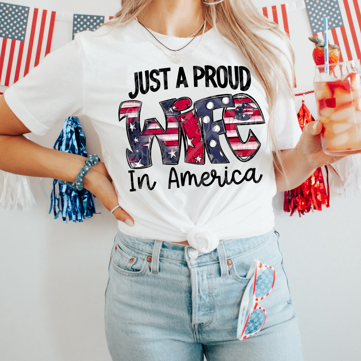 Just a proud Wife in America (VIRGO) DTF transfer