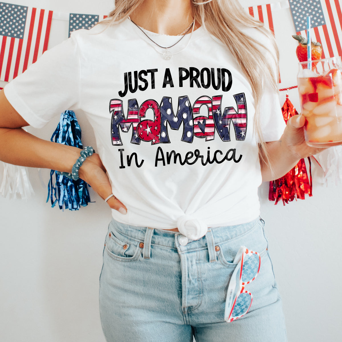 Just a proud Mamaw in America (VIRGO) DTF transfer