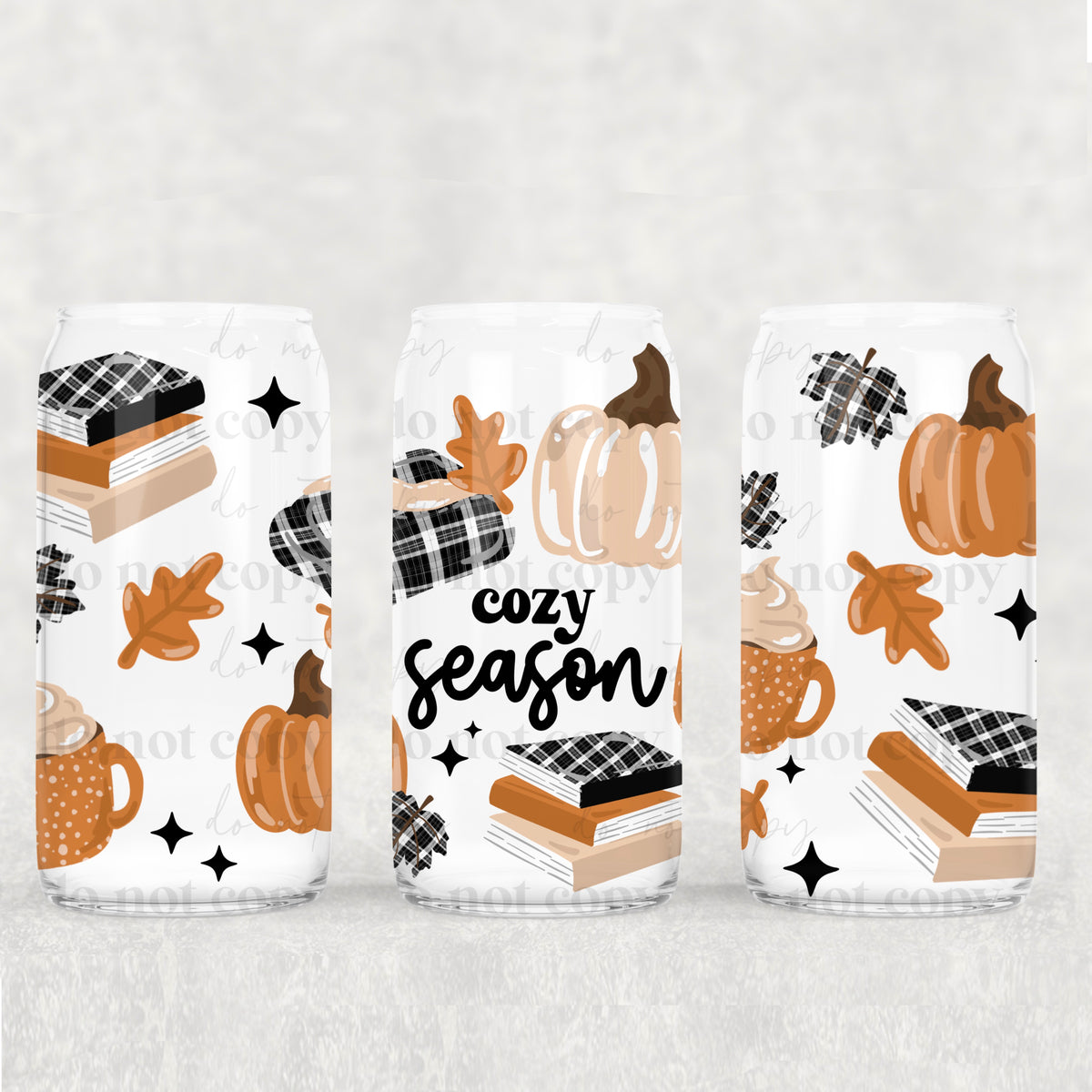 2806 cozy season stacked books (CSC) UV DTF WRAP