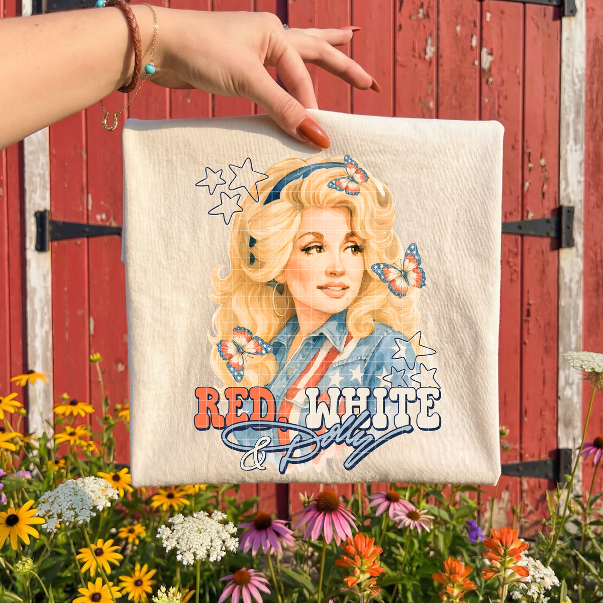 Red white & dolly (SSD) DTF Transfer