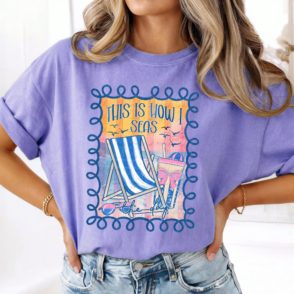 This is how I seas the day ORANGE background (Virgo) DTF