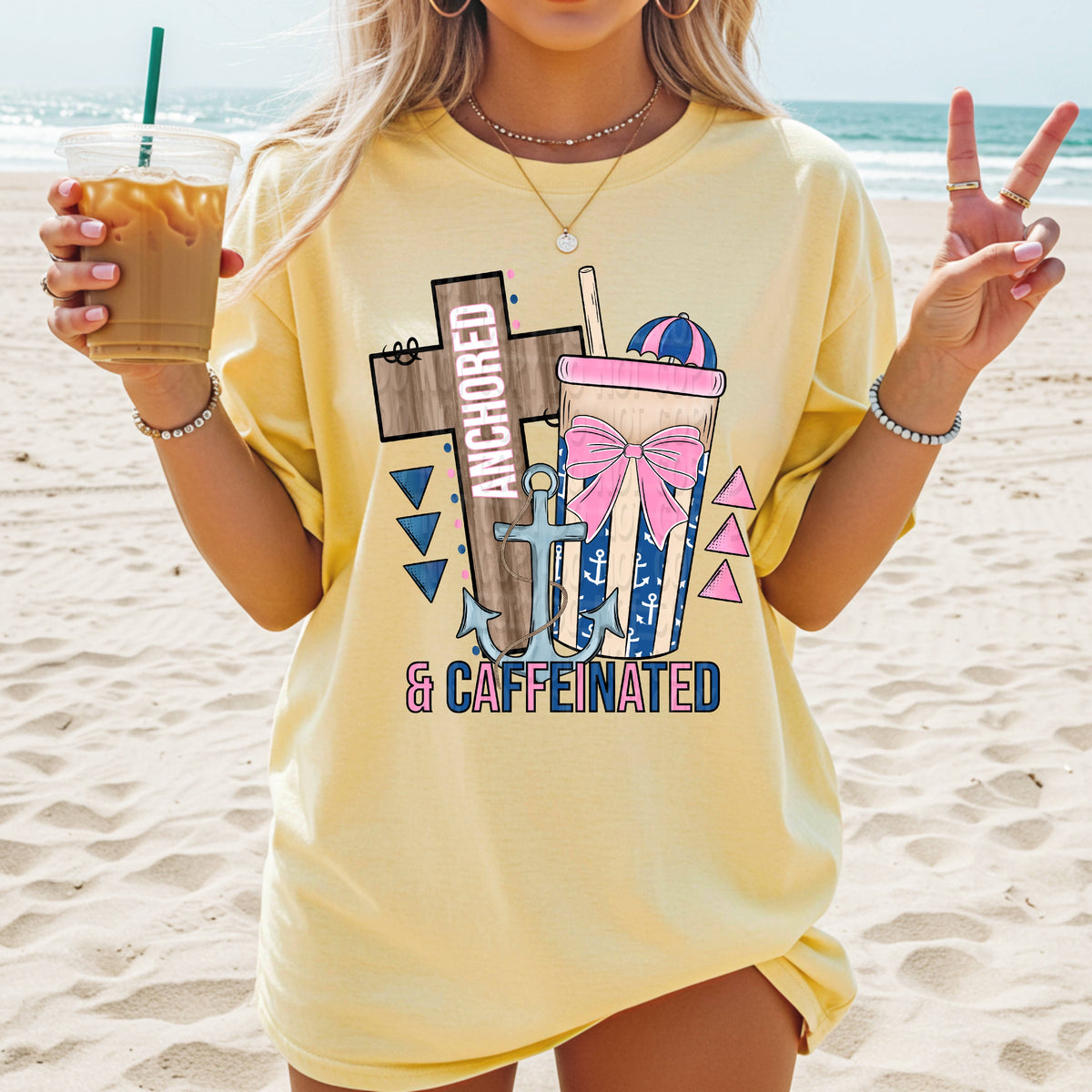 Anchored & caffeinated cross (Virgo) DTF