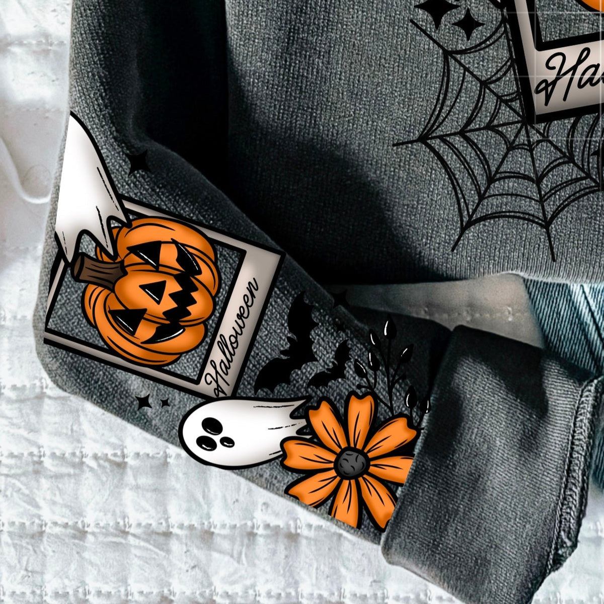 Halloween portrait ghost color SLEEVE  CSC DTF transfer